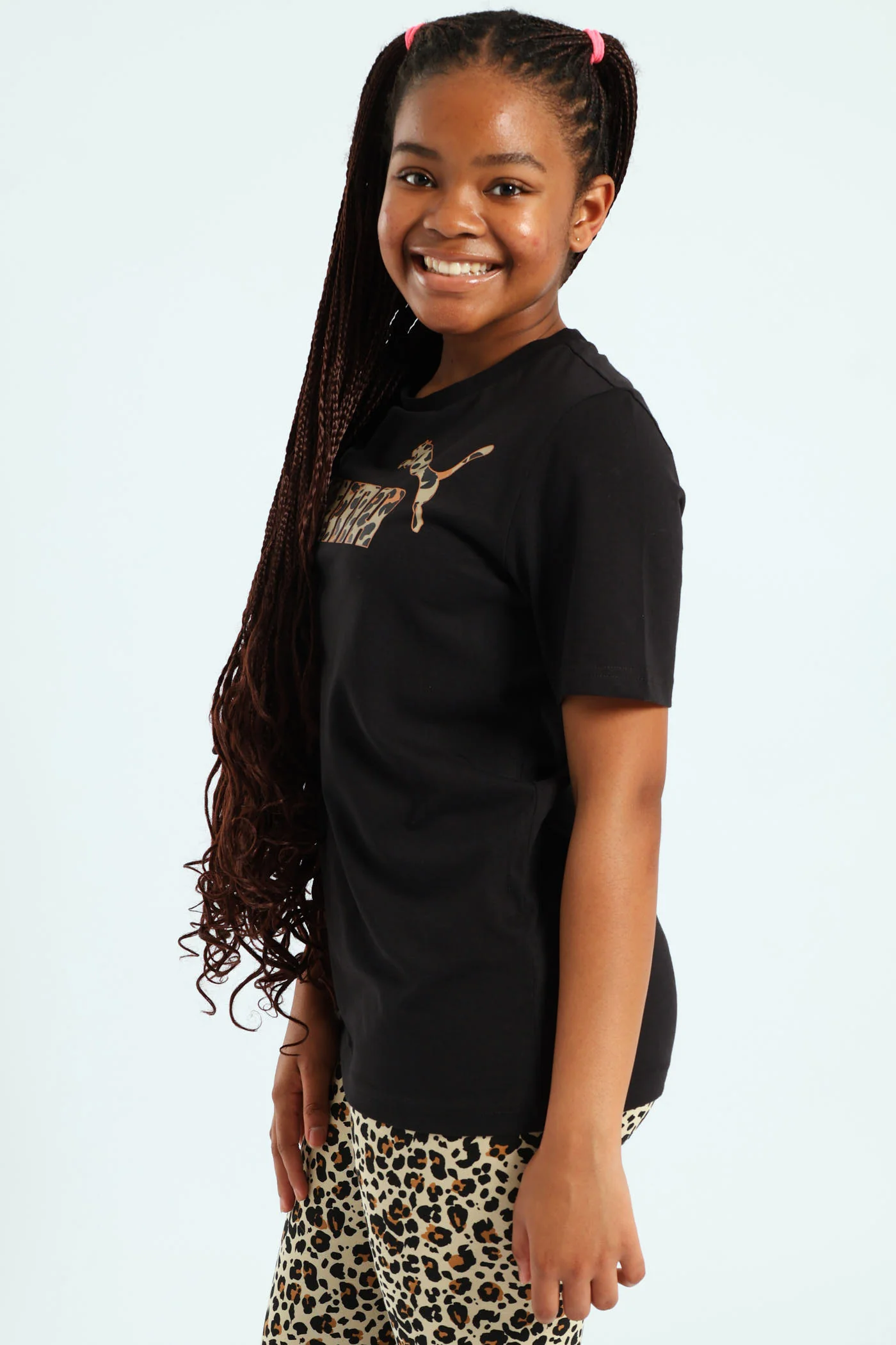 Girls Essential Animal Graphic Tee - Black - Image 3