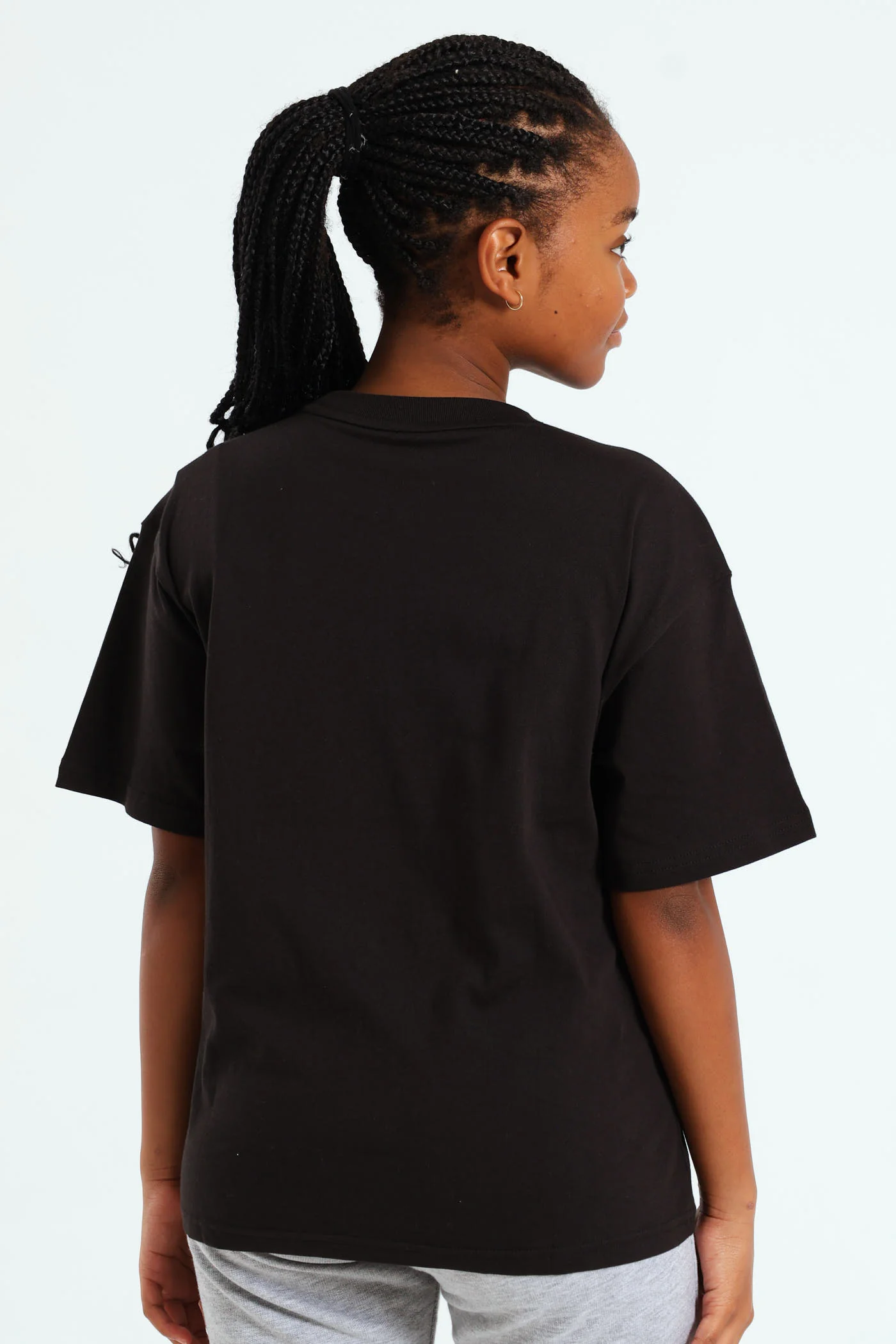 Girls Essential Boxy Tee - Black - Image 2