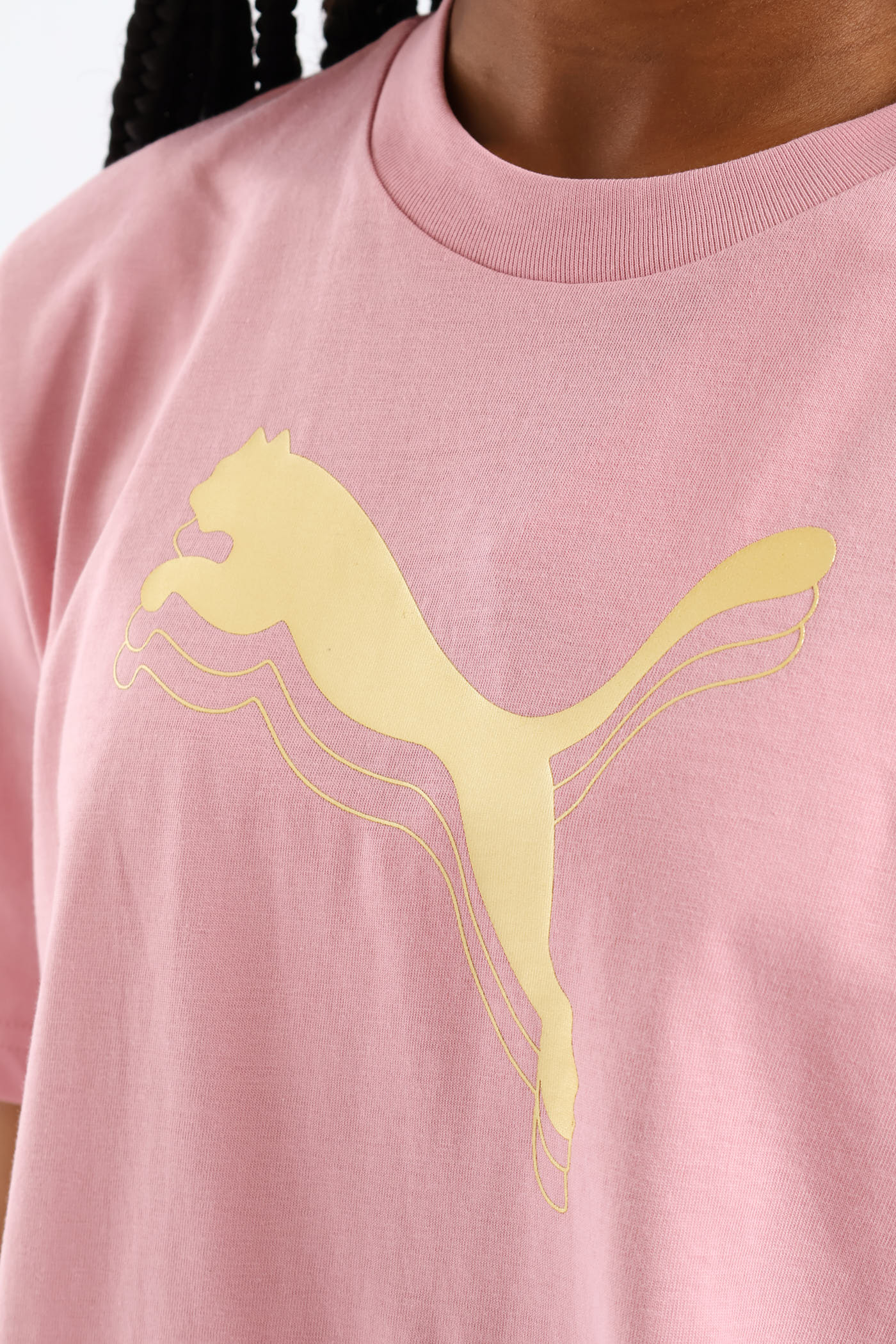 Girls Essential Metallic Cat Tee - Pink - Image 2