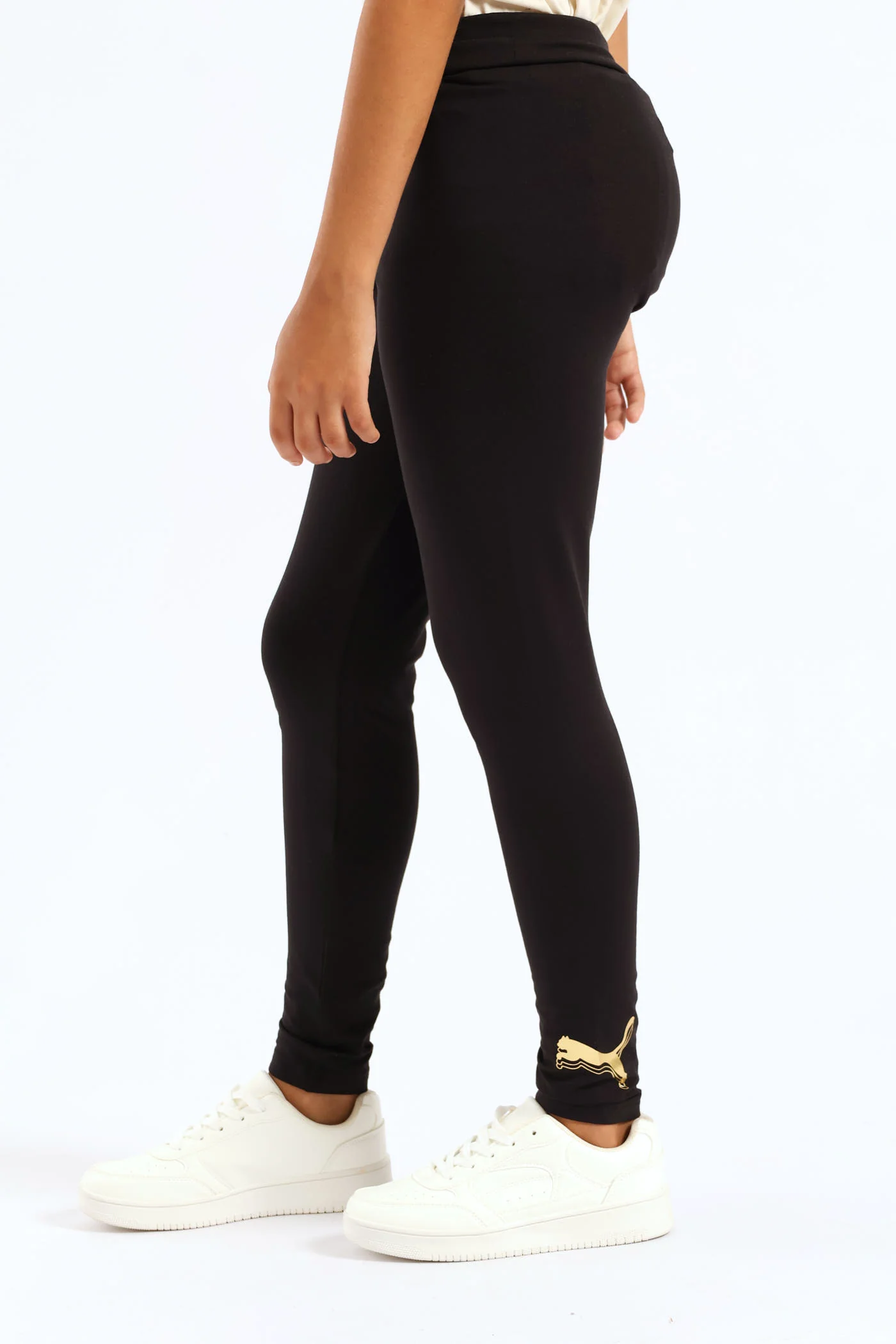 Girls Essential Metallic Cat Tights - Black - Image 2