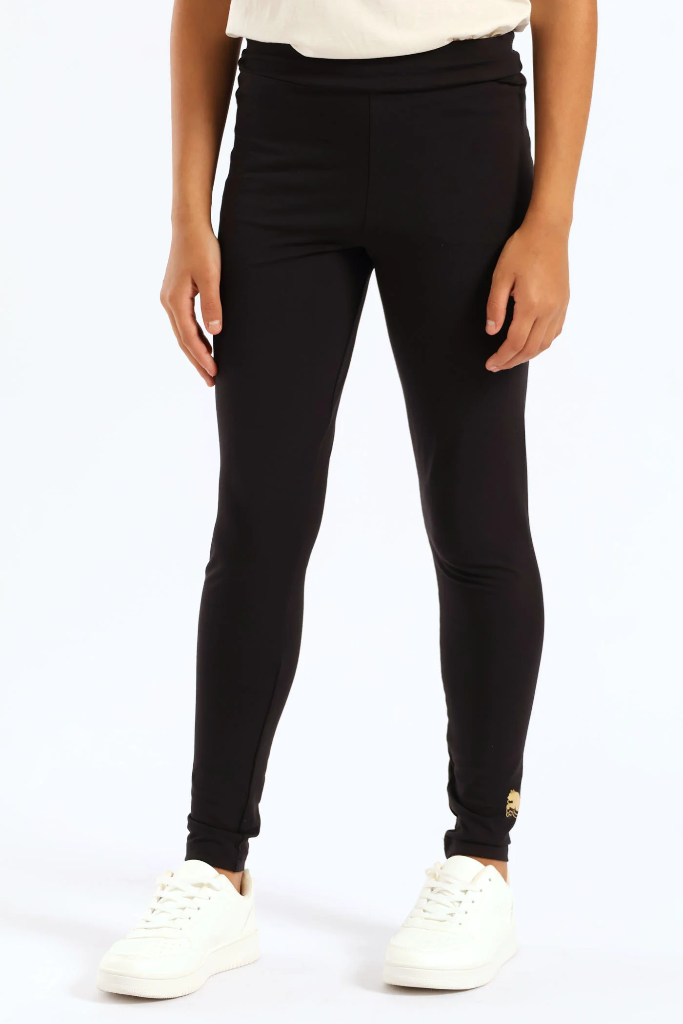 Girls Essential Metallic Cat Tights - Black - Image 3