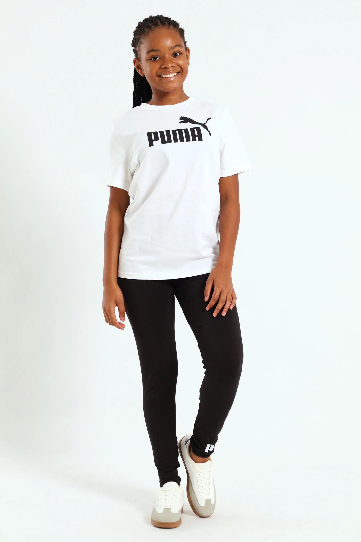 Girls Essential No.1 Logo Tee - White - Image 2