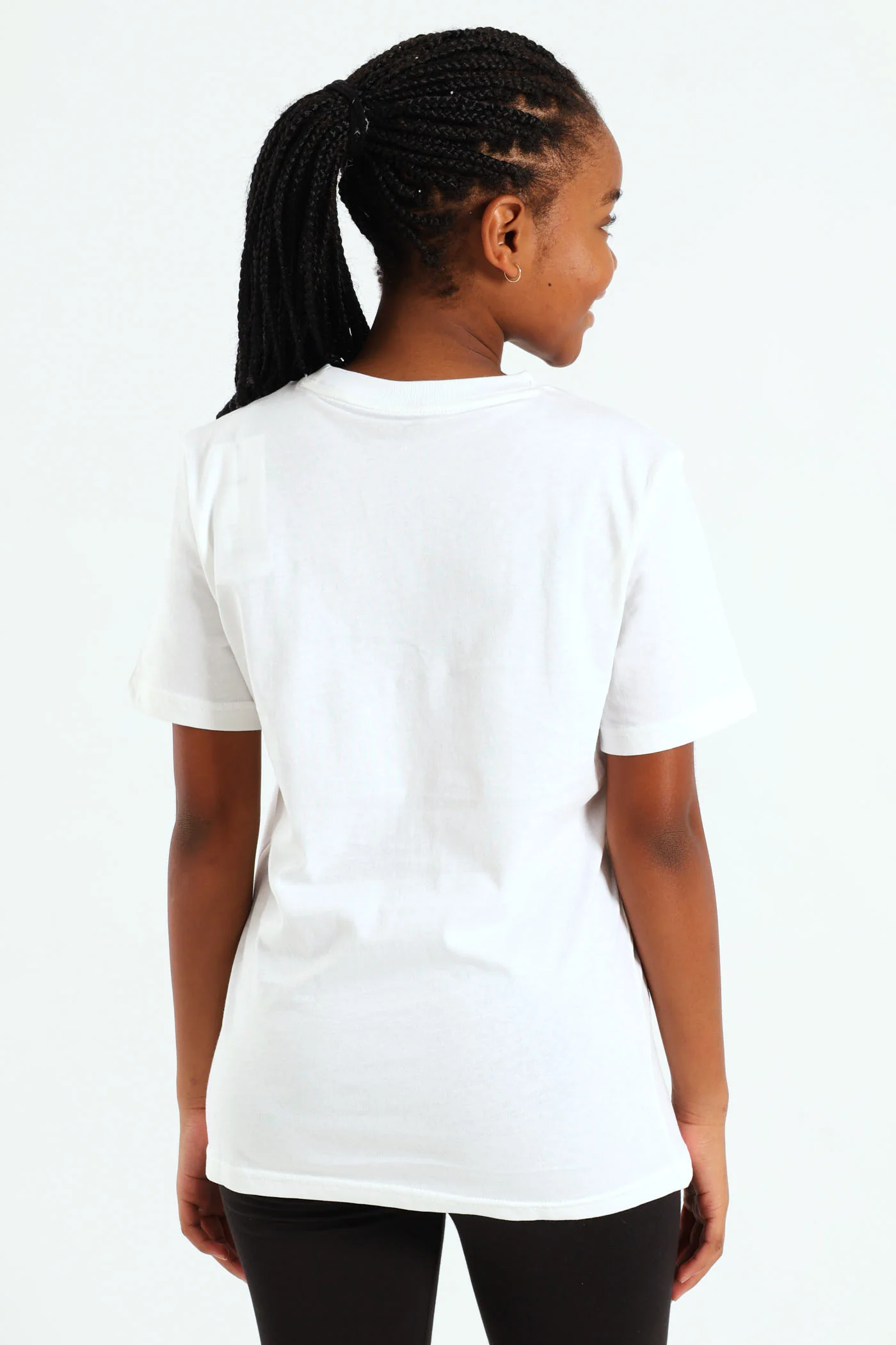 Girls Essential No.1 Logo Tee - White - Image 3