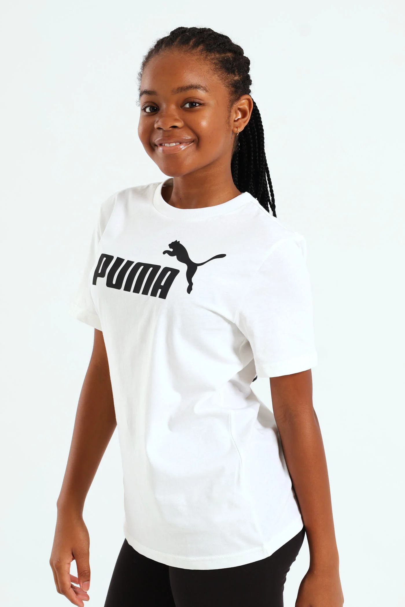 Girls Essential No.1 Logo Tee - White - Image 4