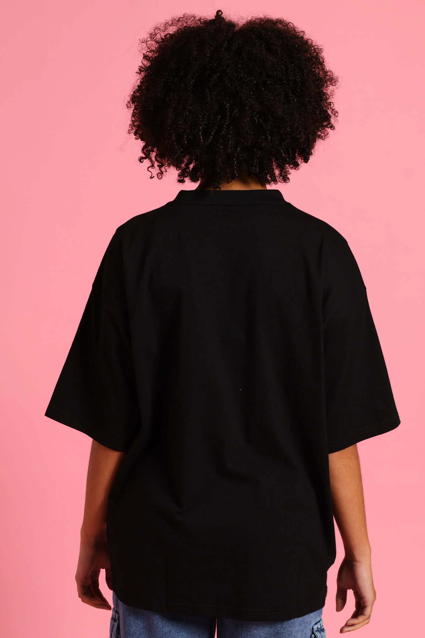 Girls Essential Oversized Tee - Black - Image 2