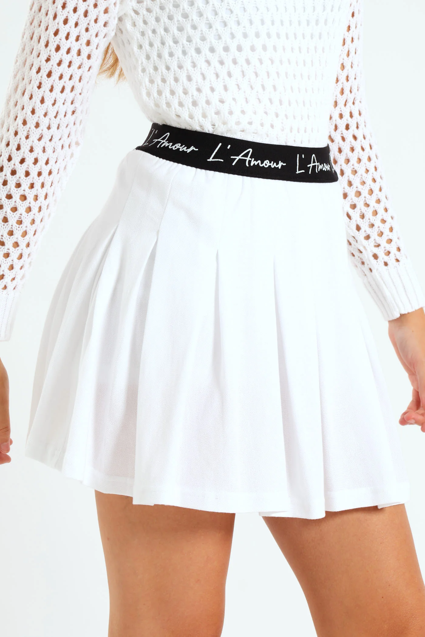 Girls Expo Elastic Pleated Skirt - White - Image 2