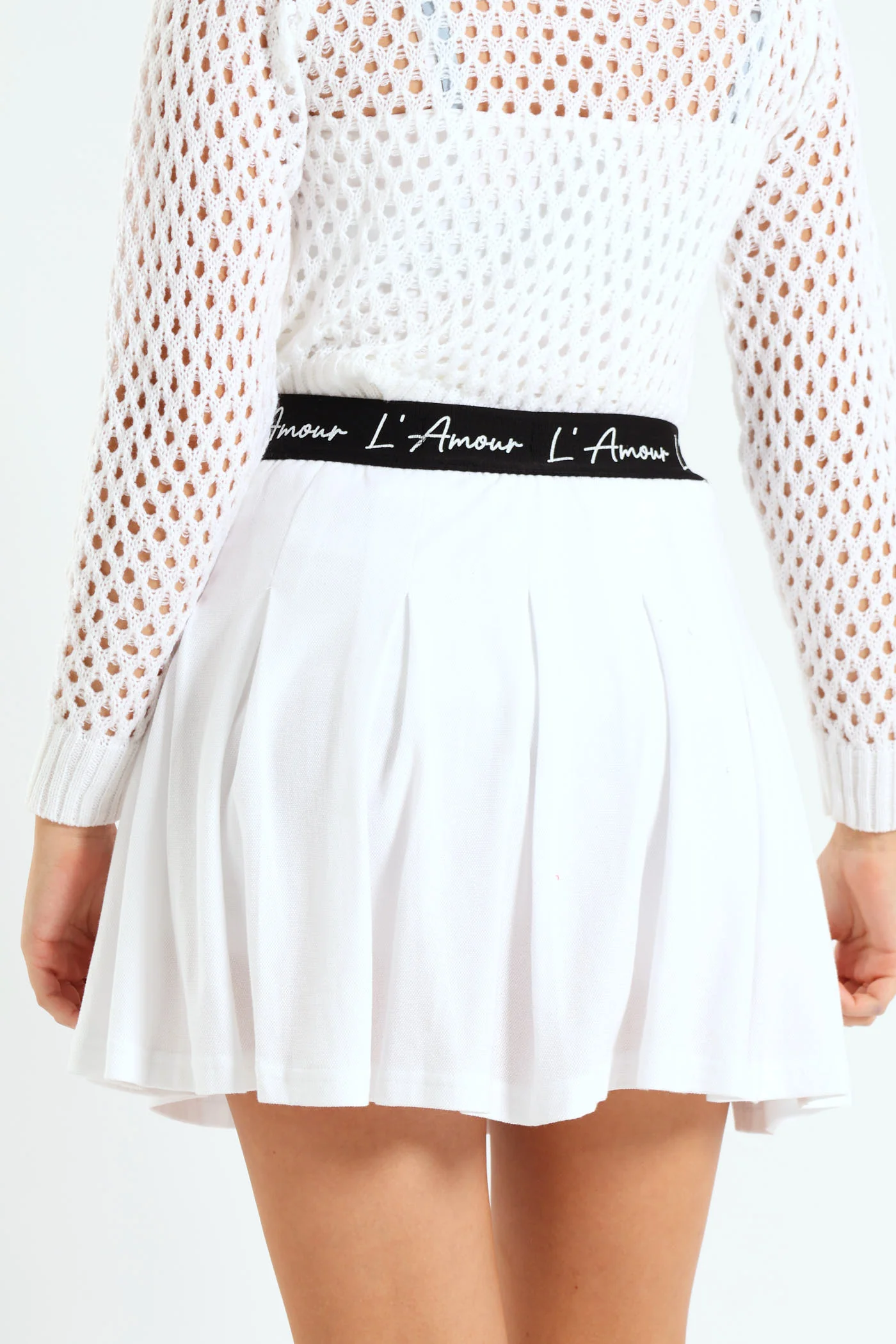 Girls Expo Elastic Pleated Skirt - White - Image 3
