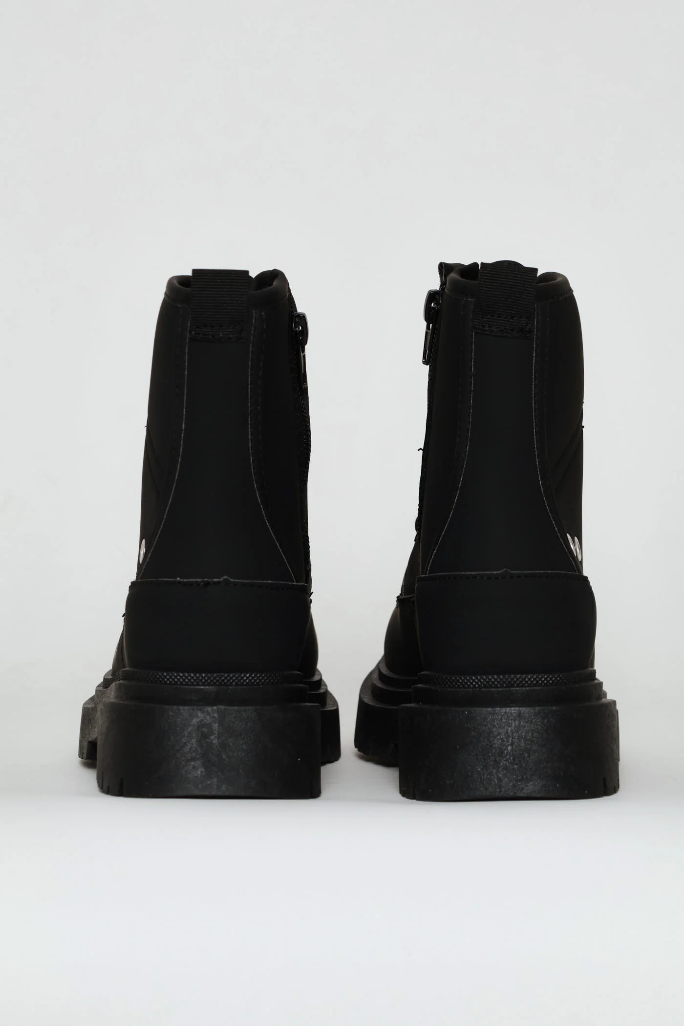 Girls Eyelet Military Boot - Black - Image 6