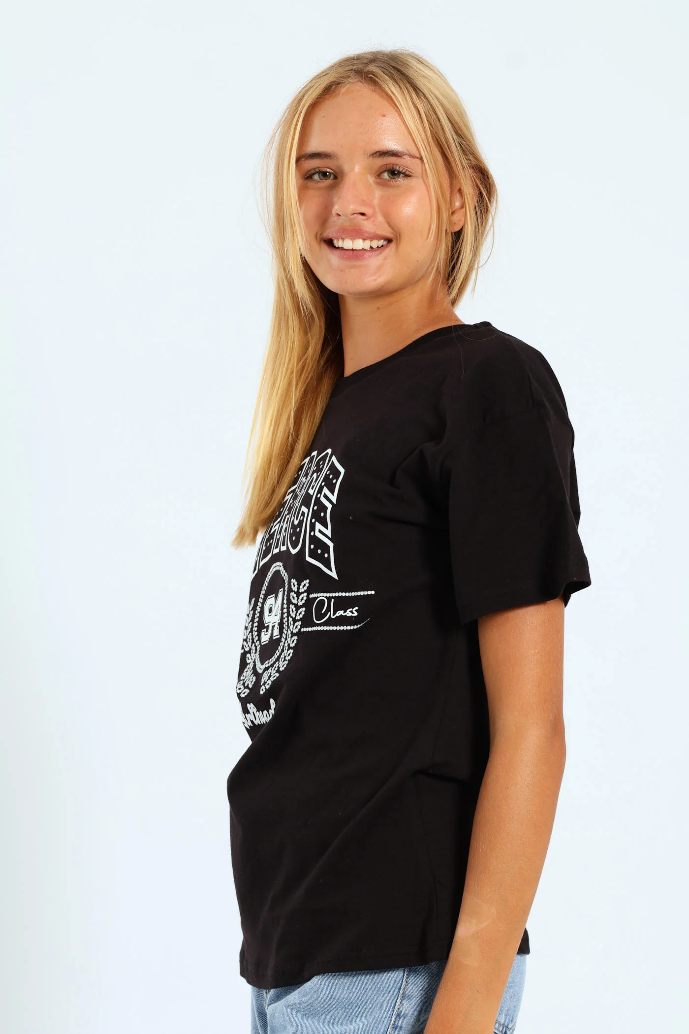 Girls Fierce Oversized Tee - Black - Image 3