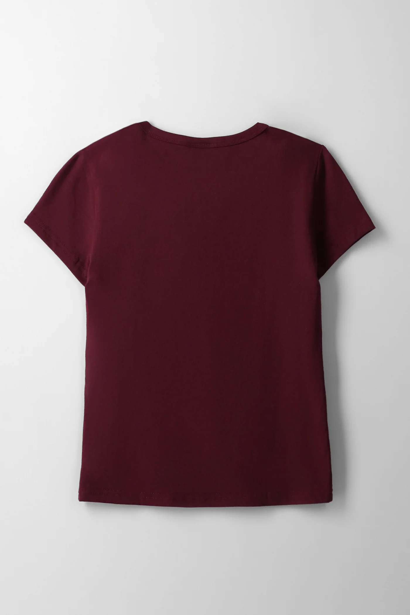 Girls Fitted Enjoy The Vibes Tee - Maroon - Image 2