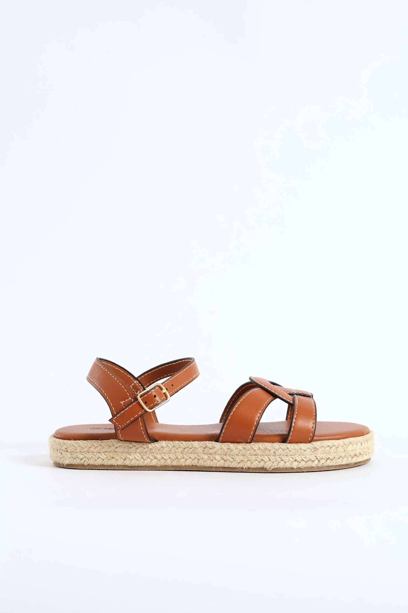 Girls Flatform Espadrille Sandal - Tan - Image 4