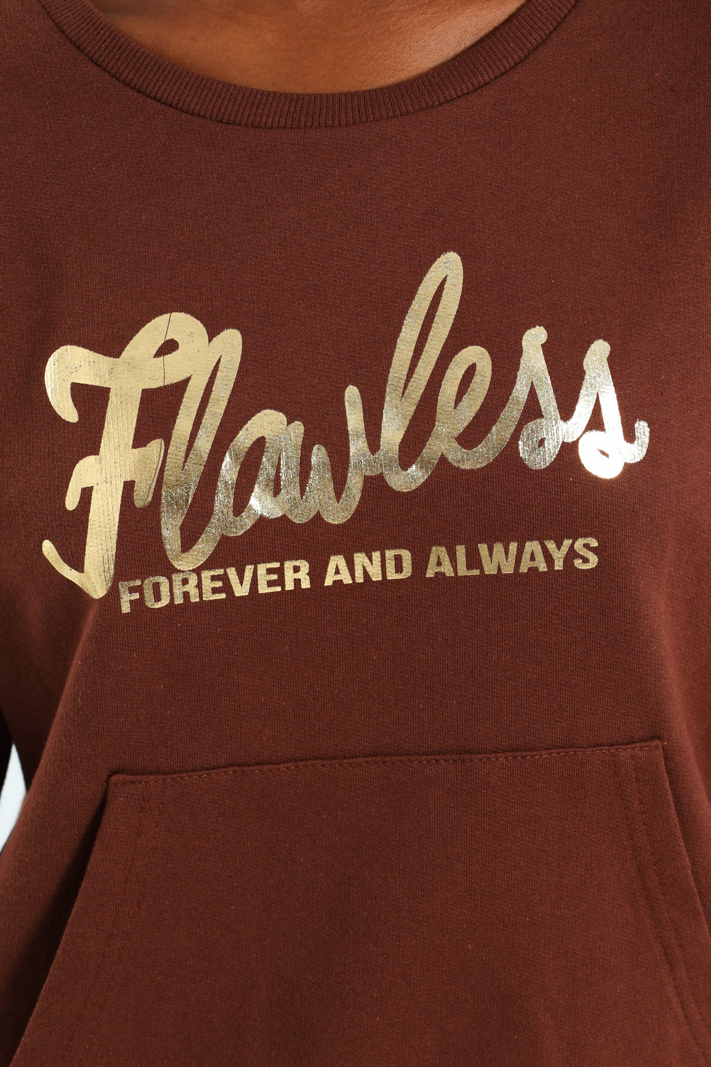 Girls Flawless Fleece Top - Brown - Image 2