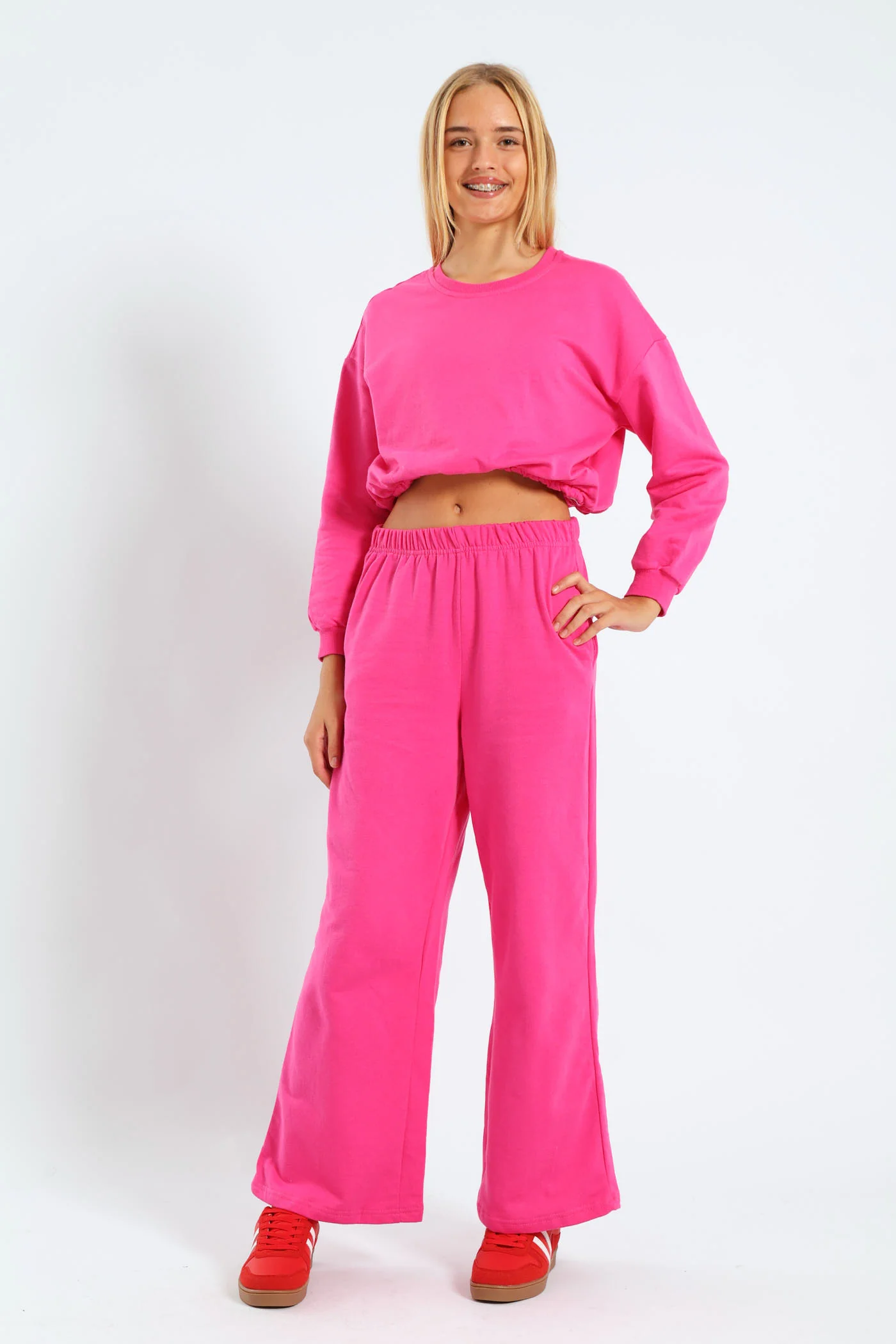 Girls Fleece Bubble Top - Cerise - Image 4