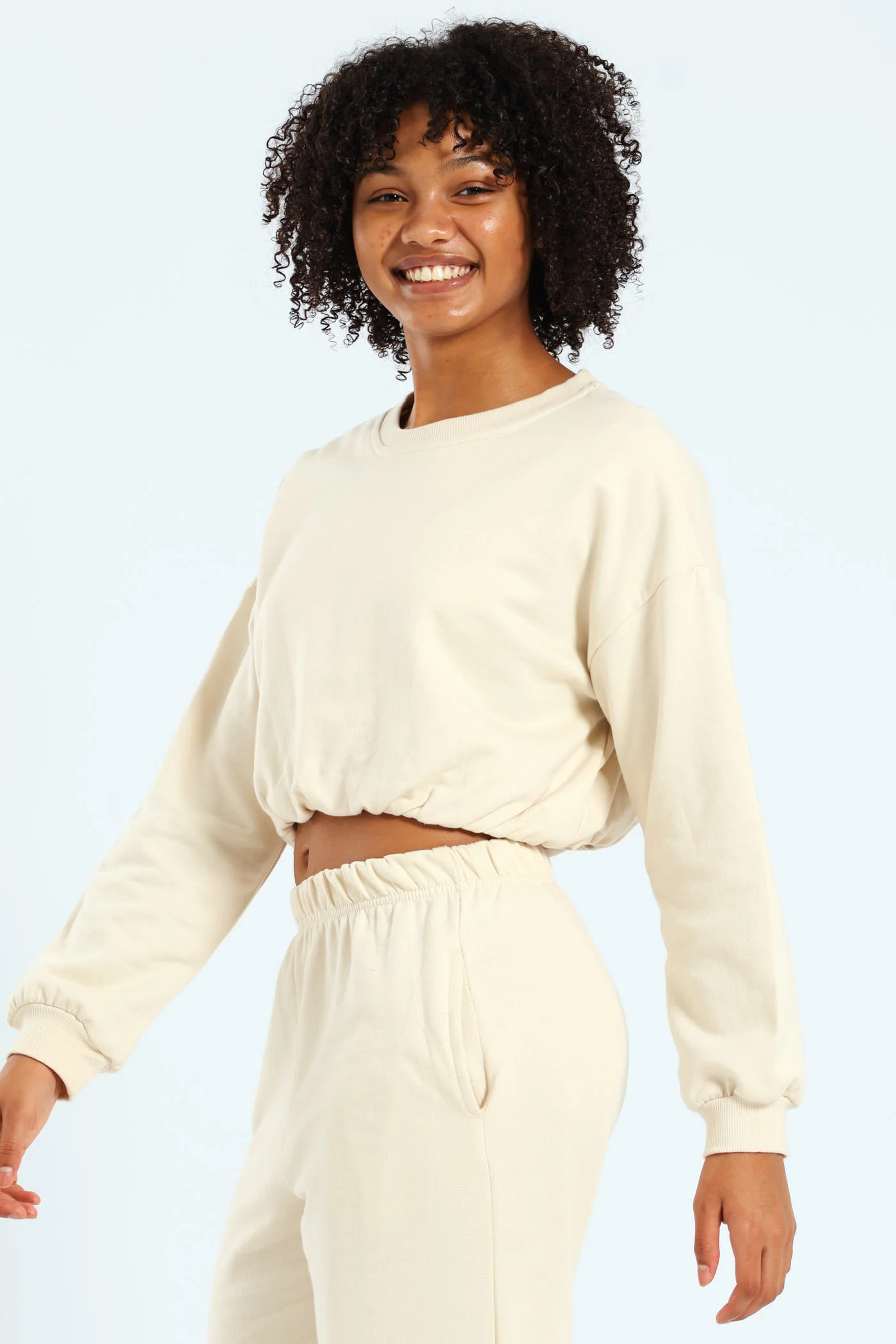 Girls Fleece Bubble Top - Cream - Image 2