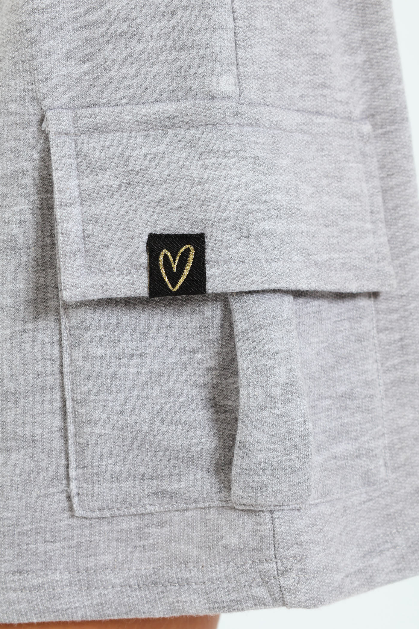 Girls Fleece Cargo Skirt - Grey Melange - Image 2