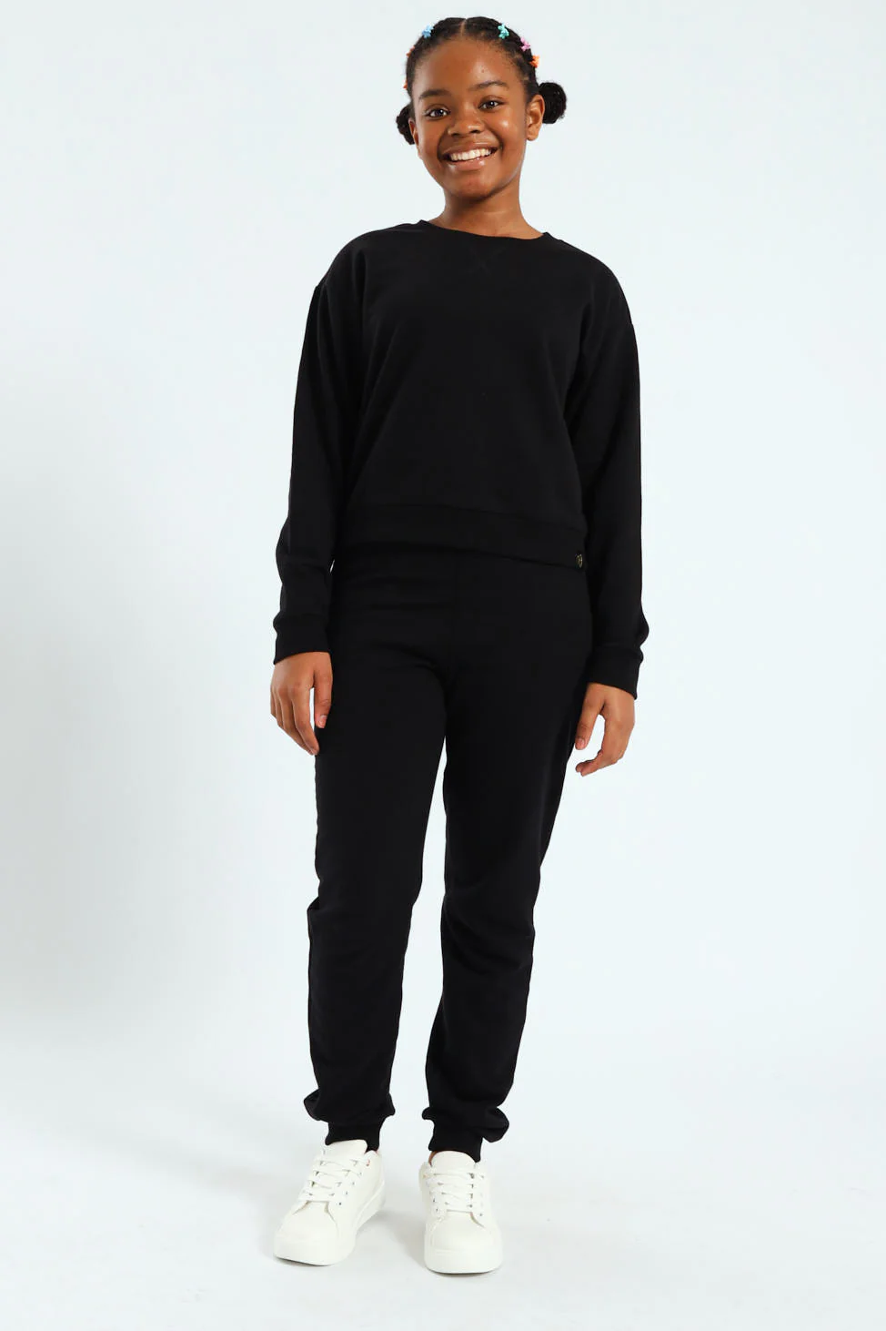 Girls Fleece Jogger - Black - Image 2
