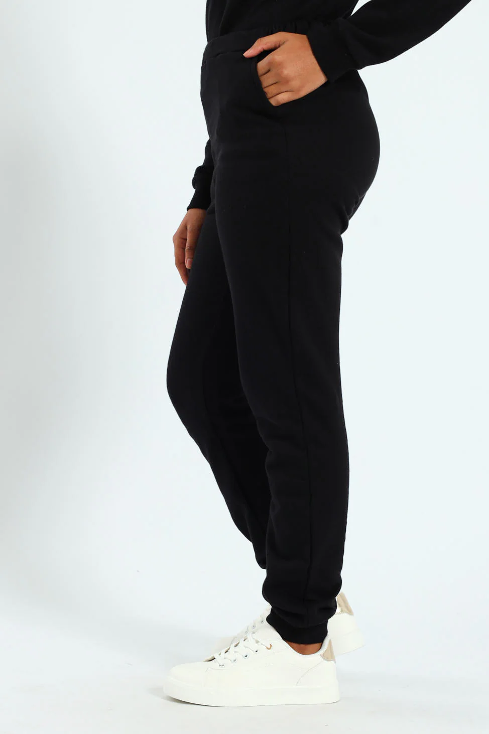 Girls Fleece Jogger - Black - Image 3