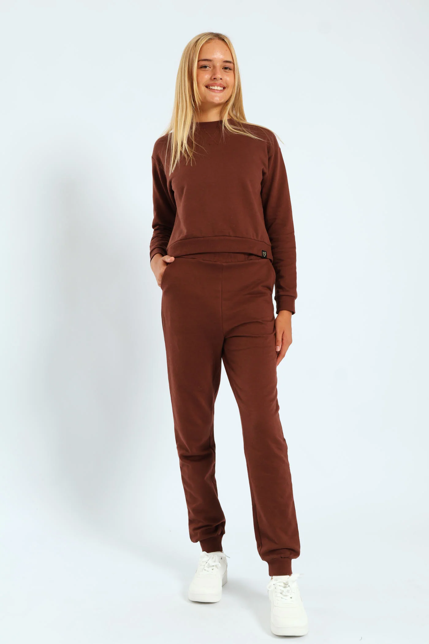 Girls Fleece Jogger - Brown - Image 3