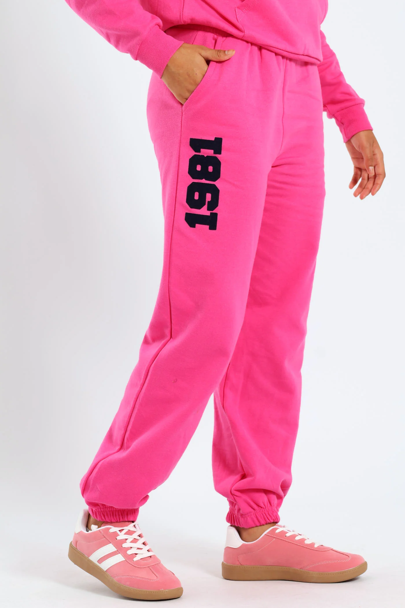 Girls Fleece Jogger - Cerise - Image 2