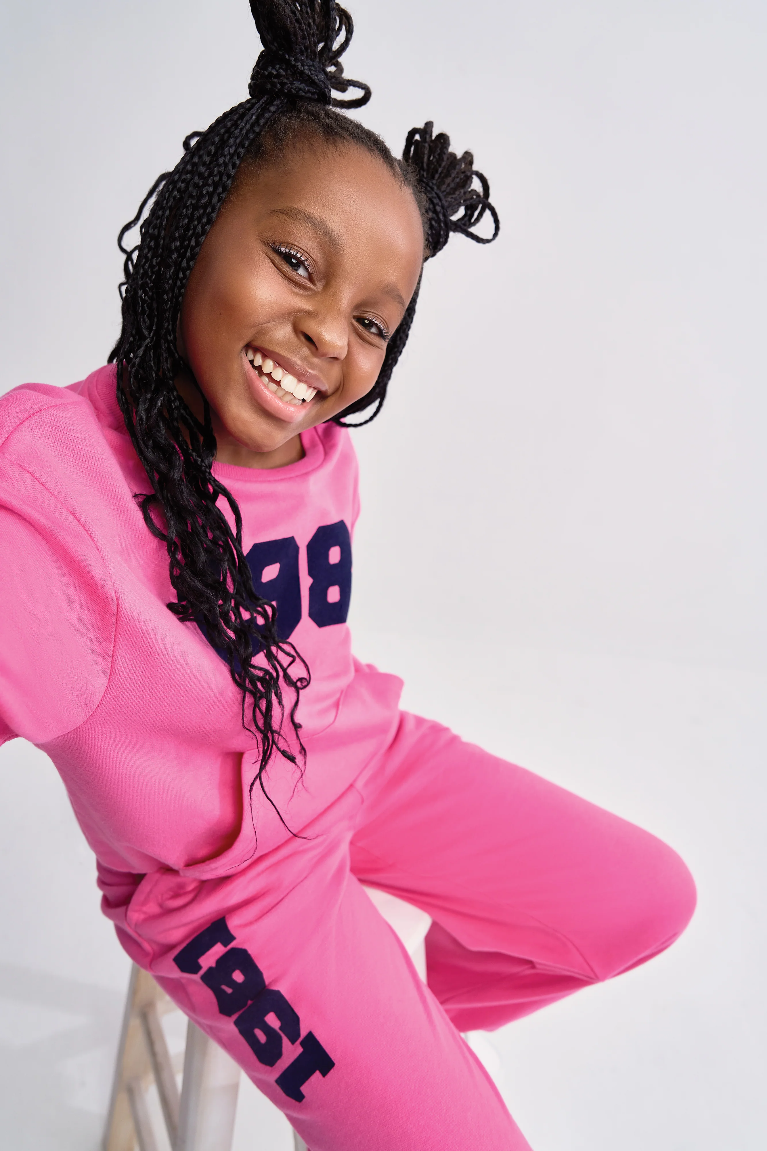 Girls Fleece Jogger - Cerise - Image 6