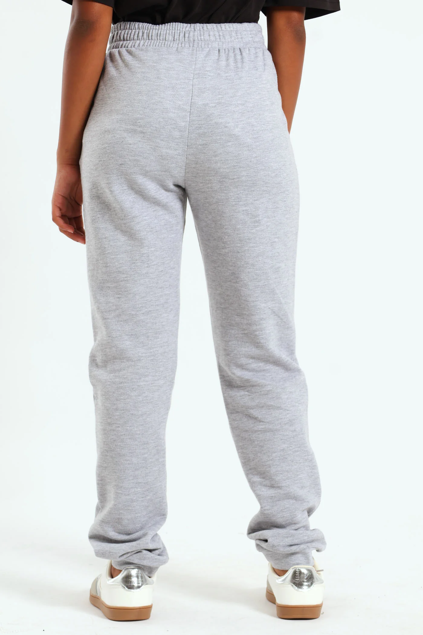 Girls Fleece Jogger - Grey Melange - Image 3