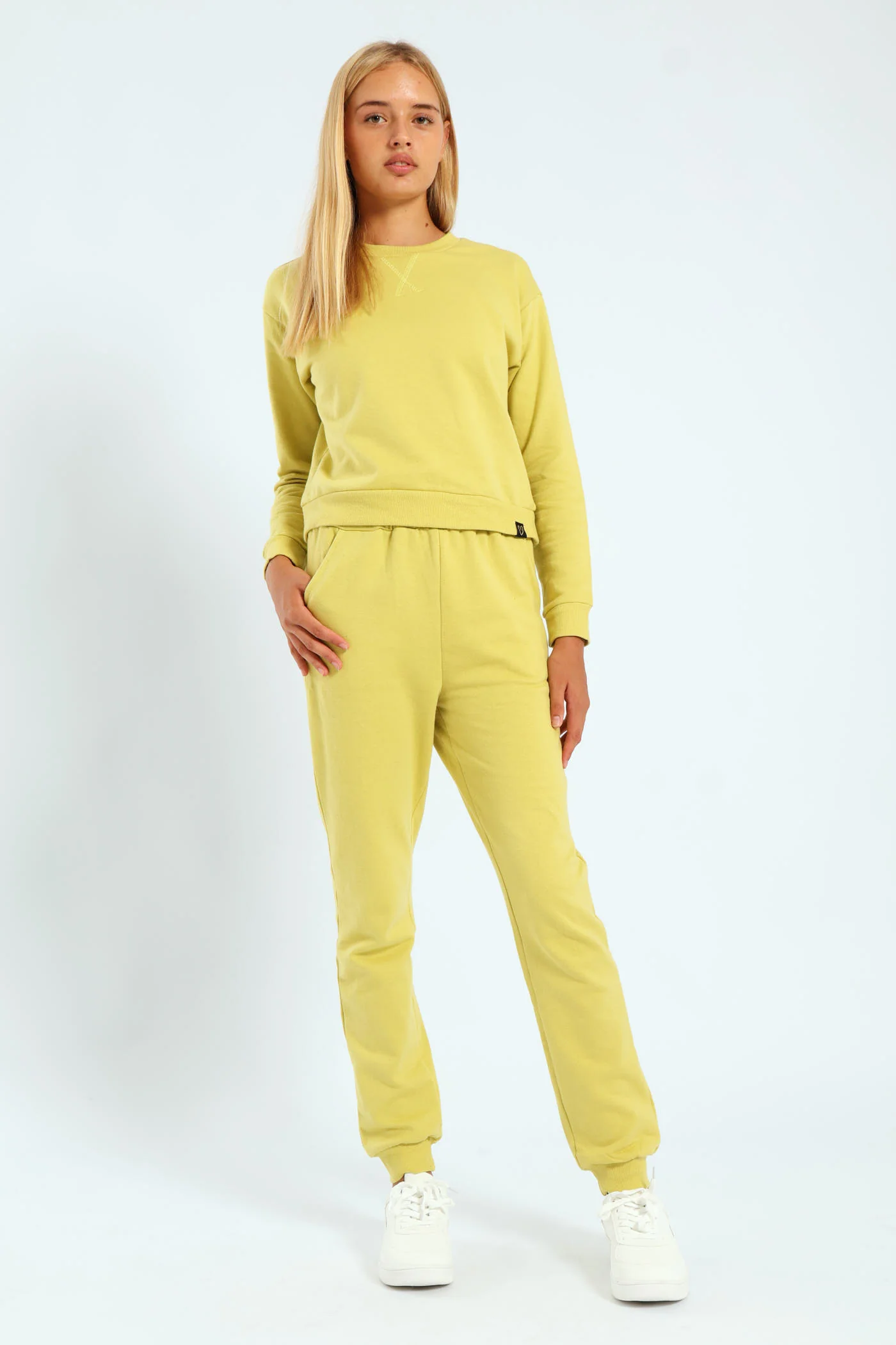 Girls Fleece Jogger - Lime - Image 3
