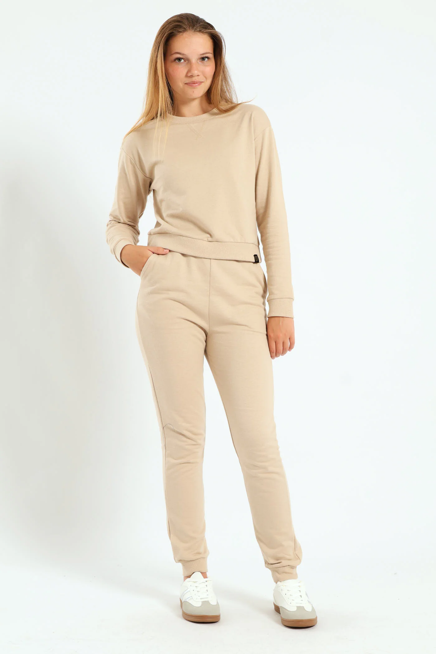 Girls Fleece Jogger - Tan - Image 2