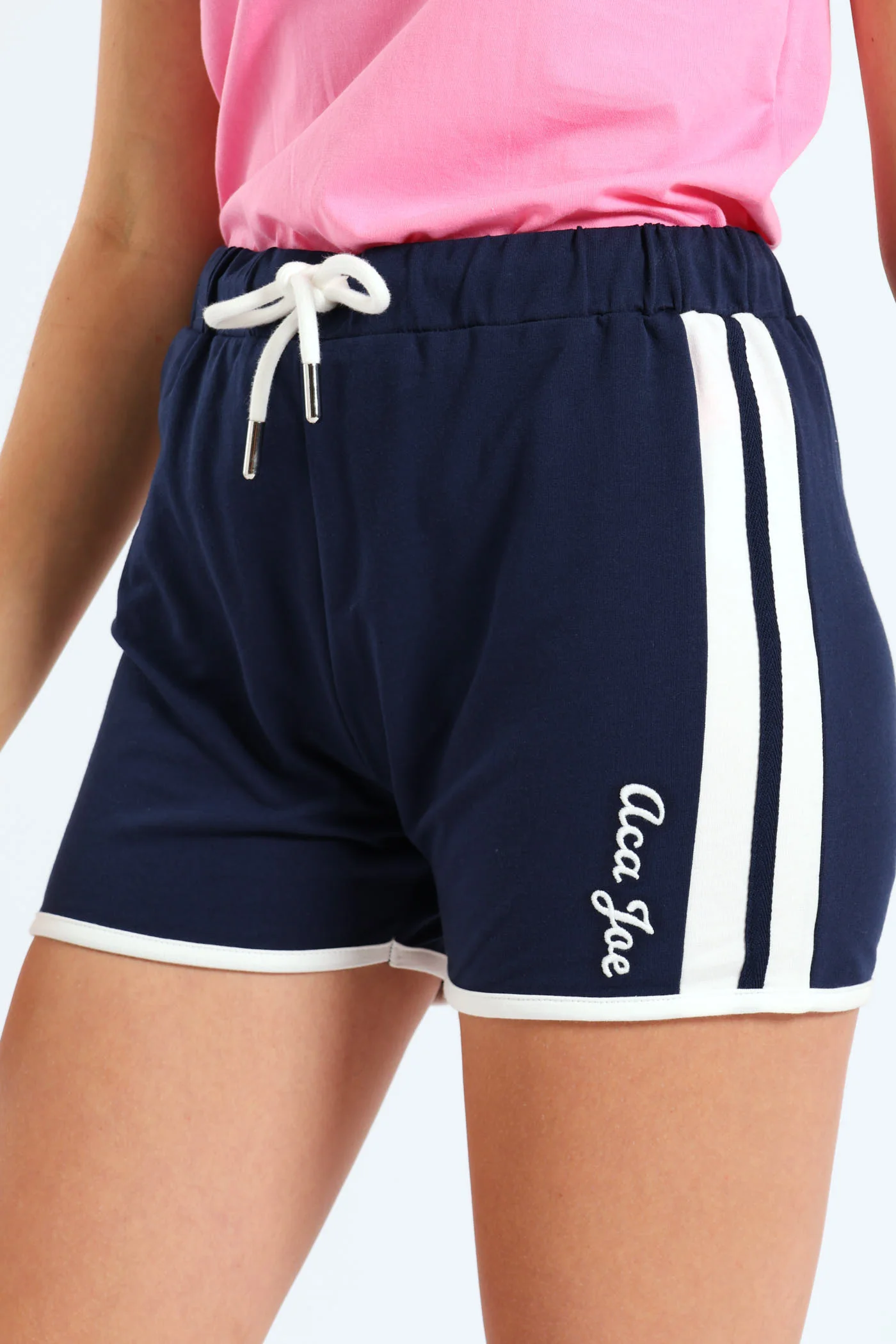 Girls Fleece Print Shorts - Navy - Image 3