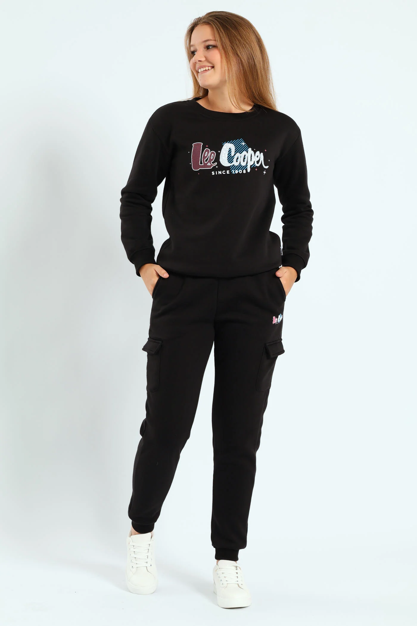 Girls Fleece Sequns Top - Black - Image 4