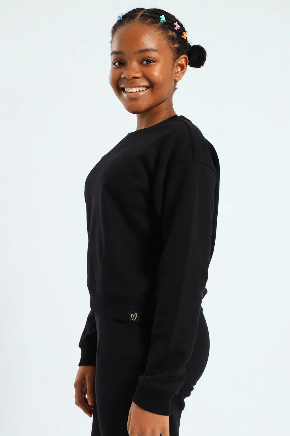 Girls Fleece Top - Black - Image 3