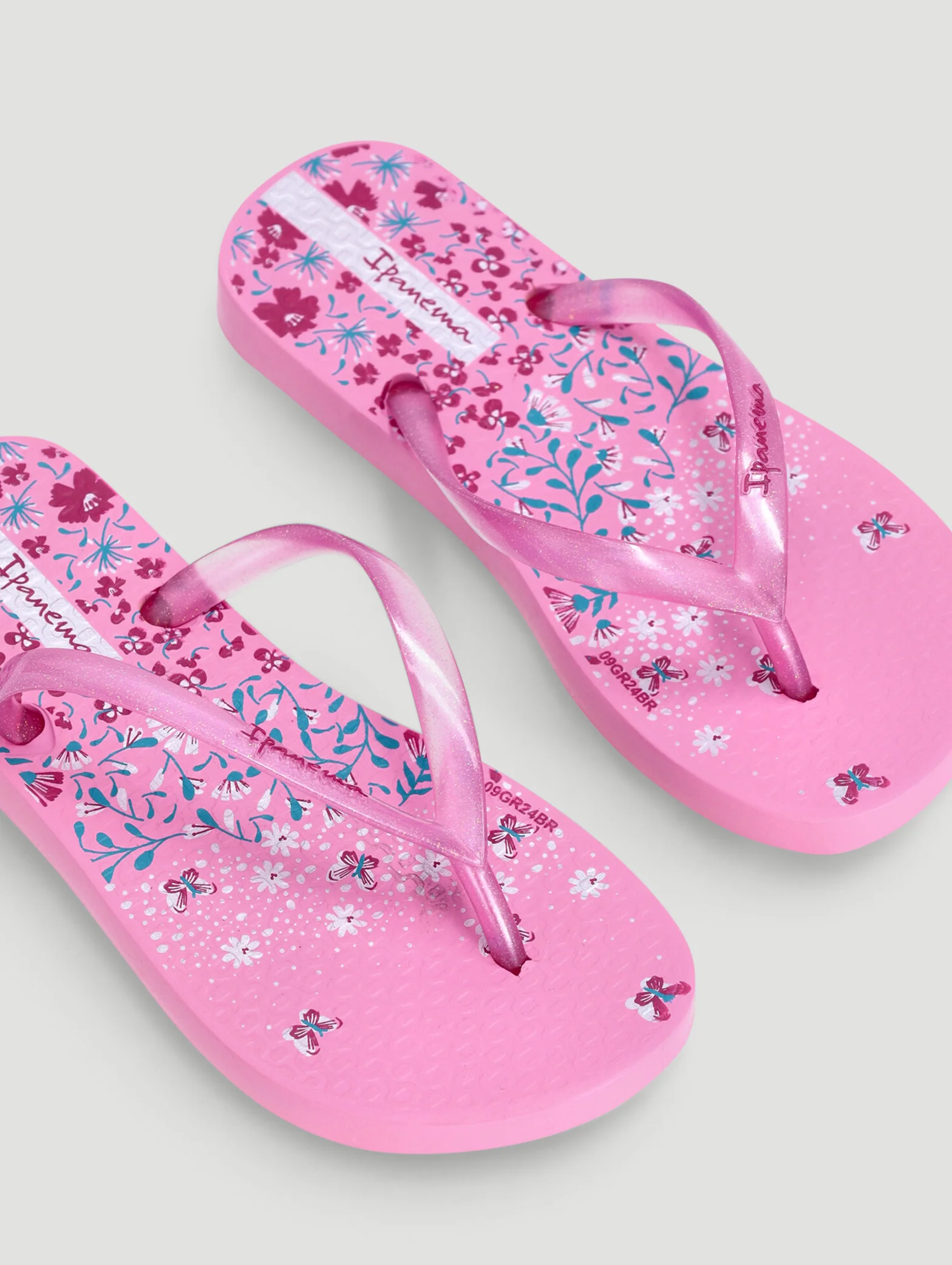 Girls Floral Flip Flop - Pink - Image 4