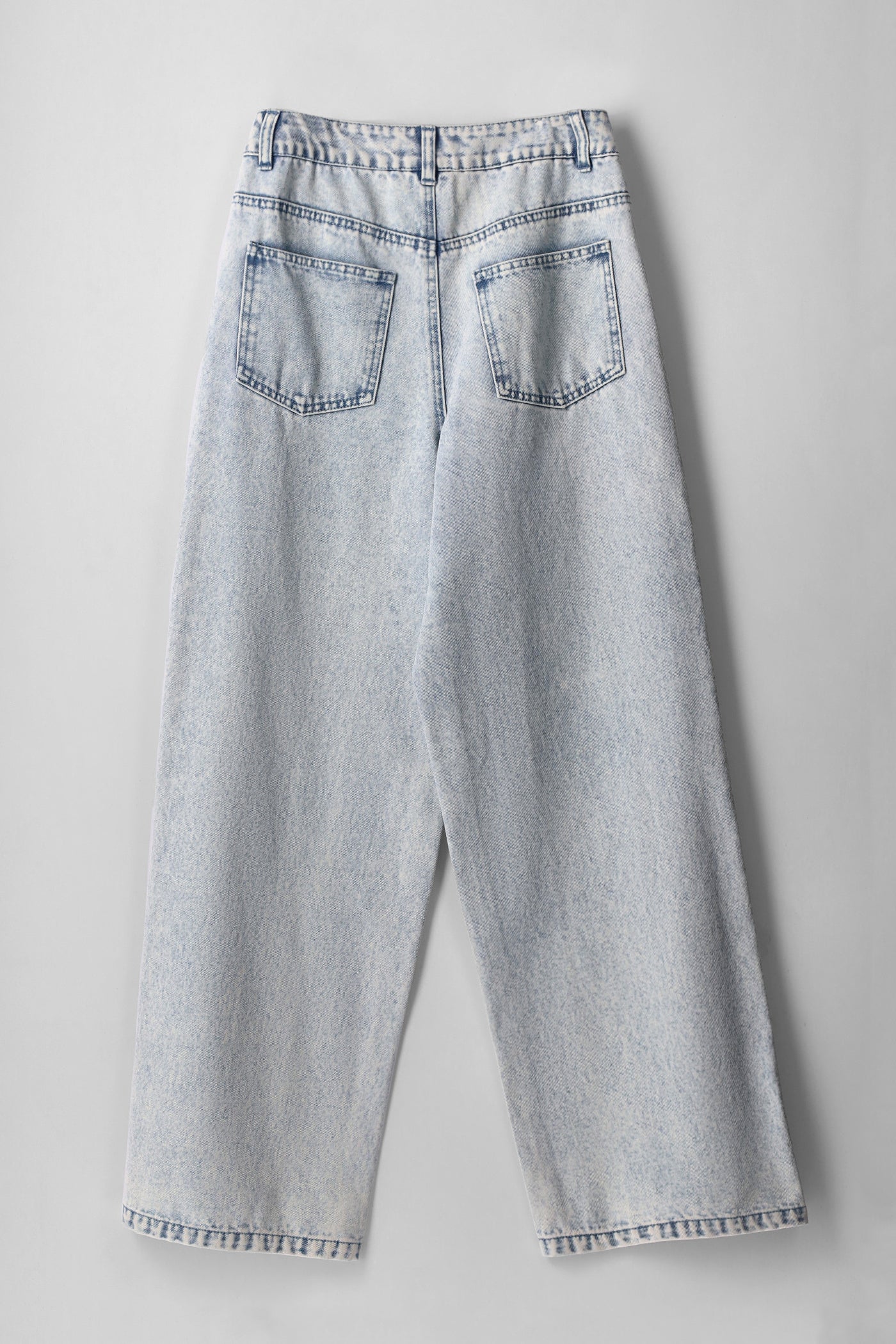 Girls Flower Embroidered Jeans - Acid Wash - Image 2