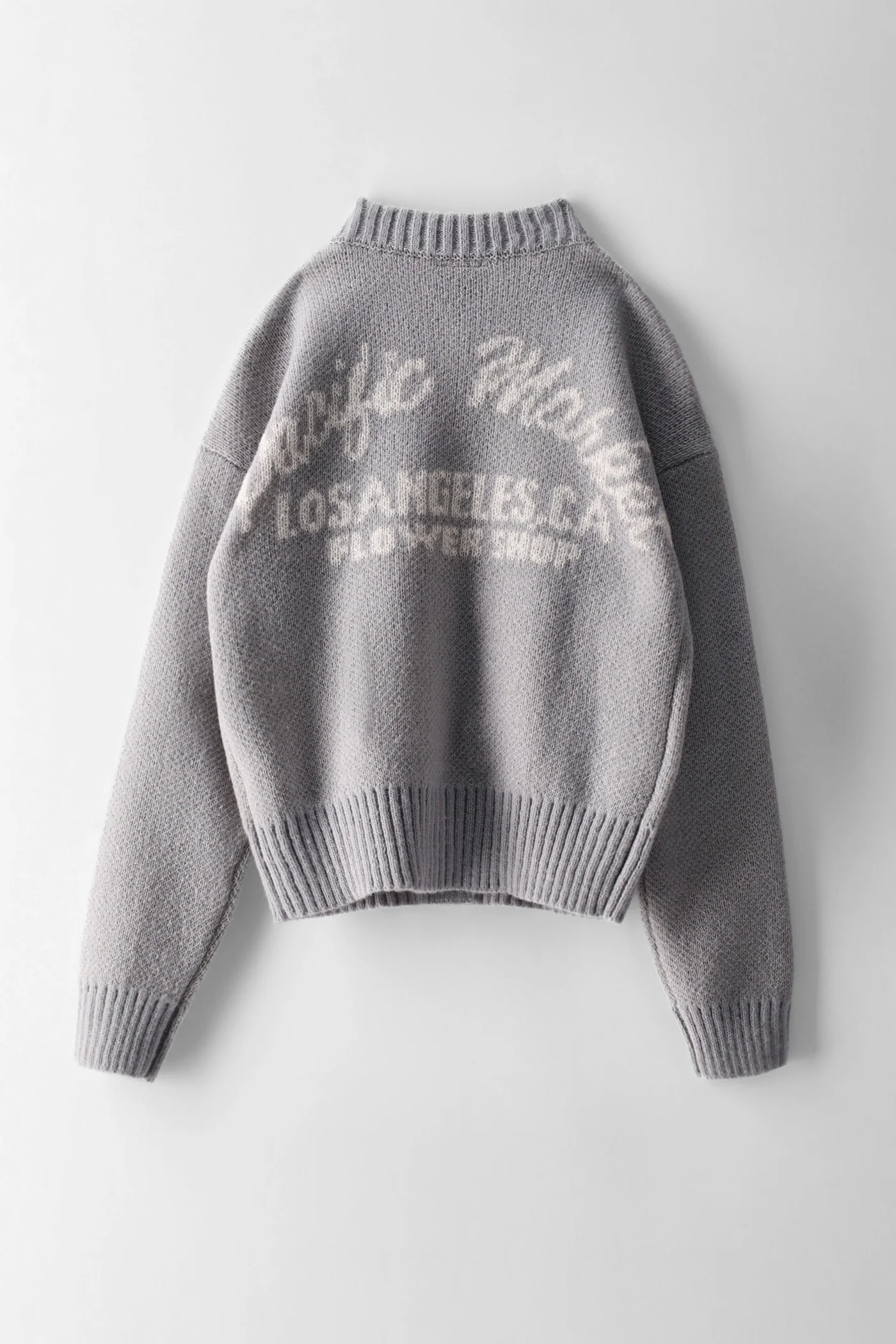 Girls Flower Market Embroidered Slogan Cardigan - Grey Melange - Image 2