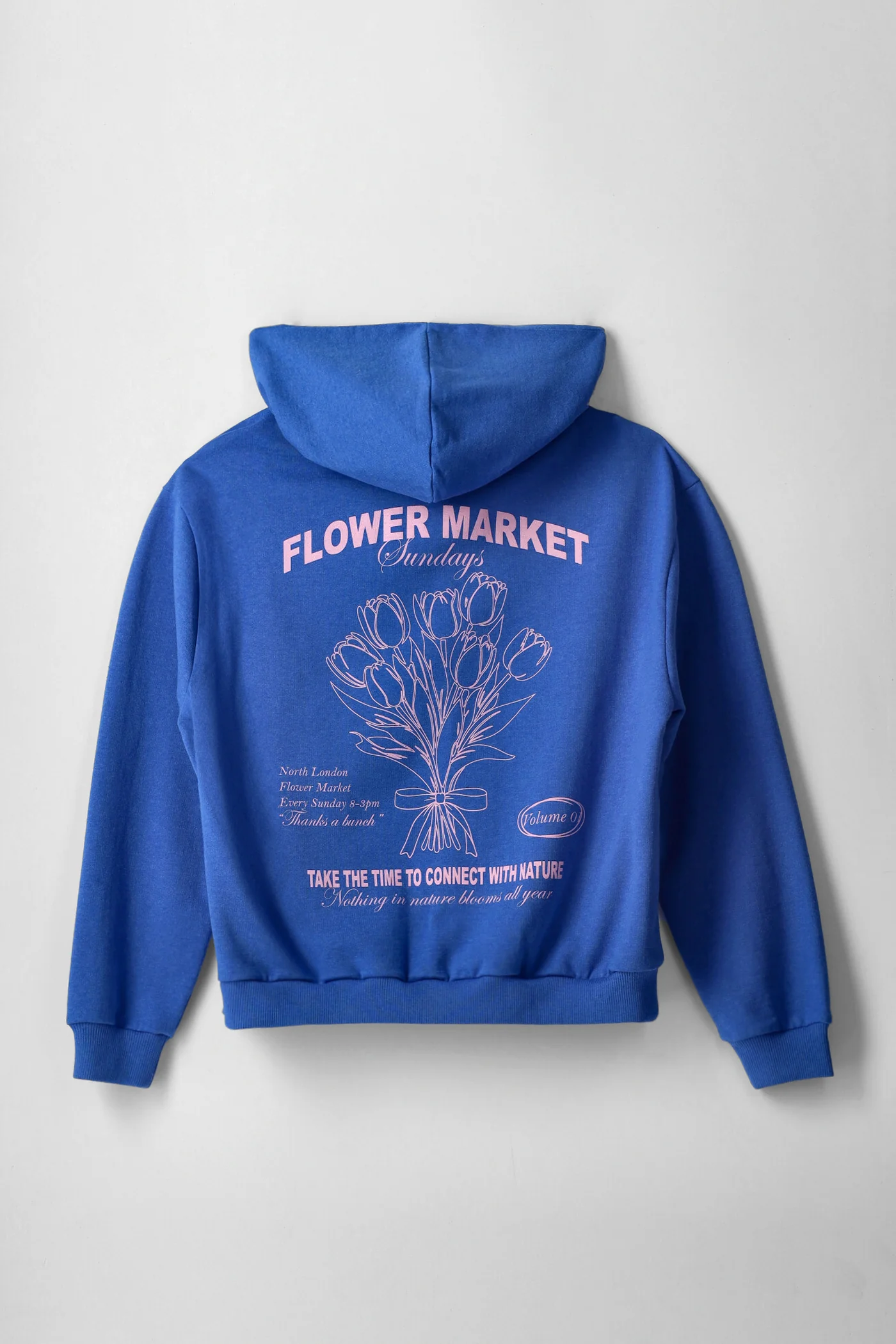Girls Flower Market Zip Through Hoody - Cobalt - Image 2