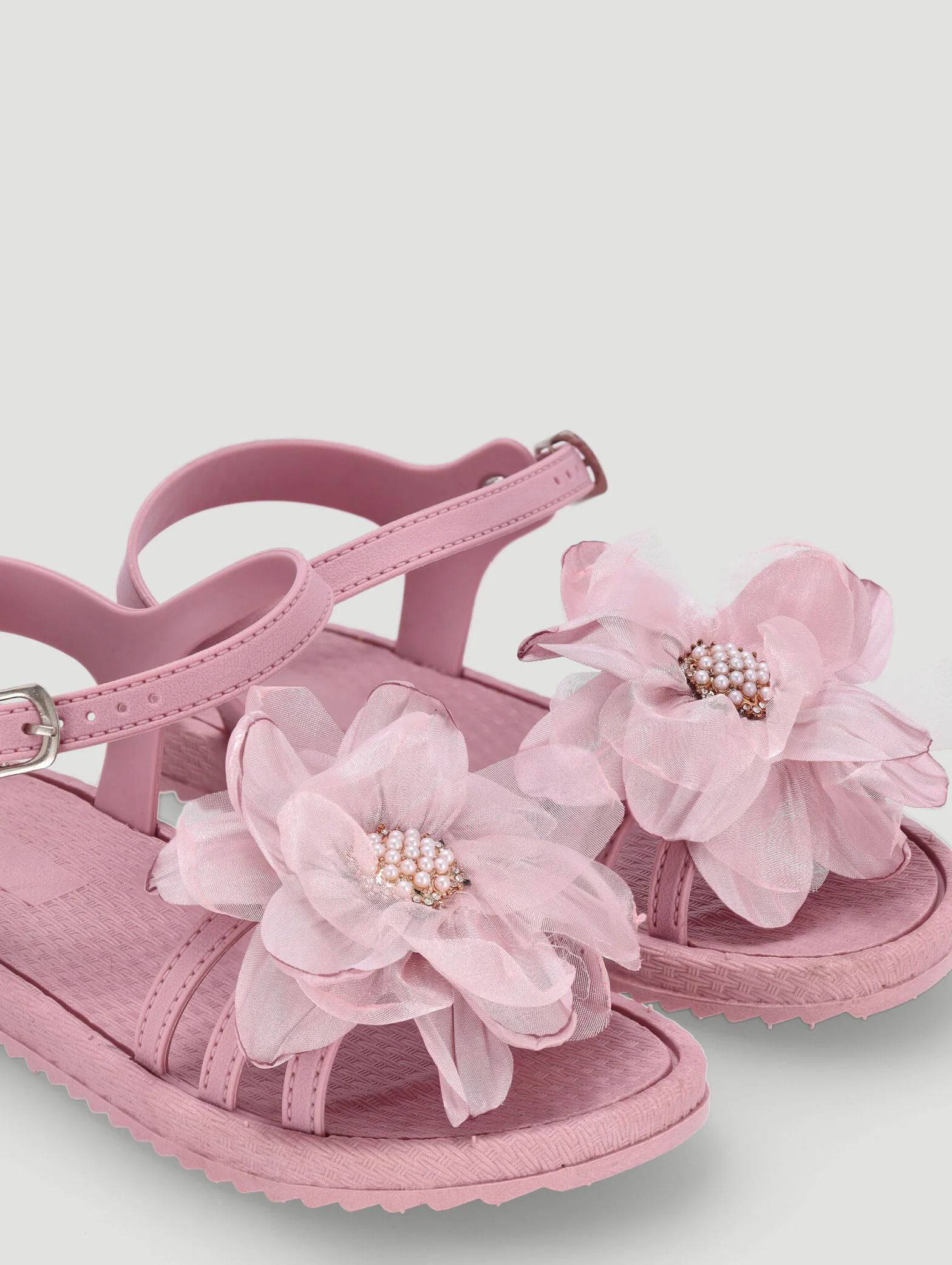 Girls Flower Moulded Sandal - Mauve - Image 2