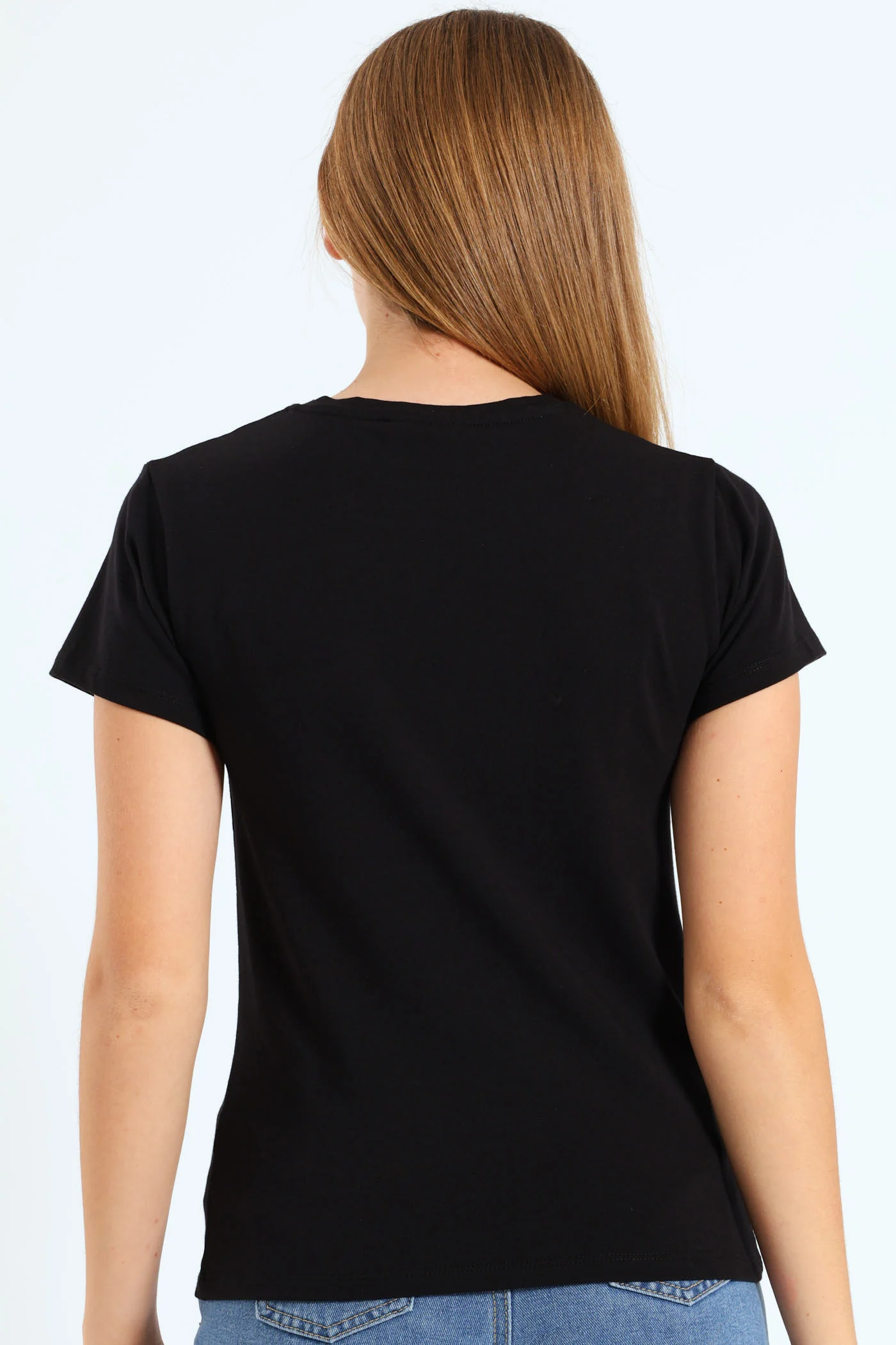 Girls Foil & Lipstick Tee - Black - Image 2
