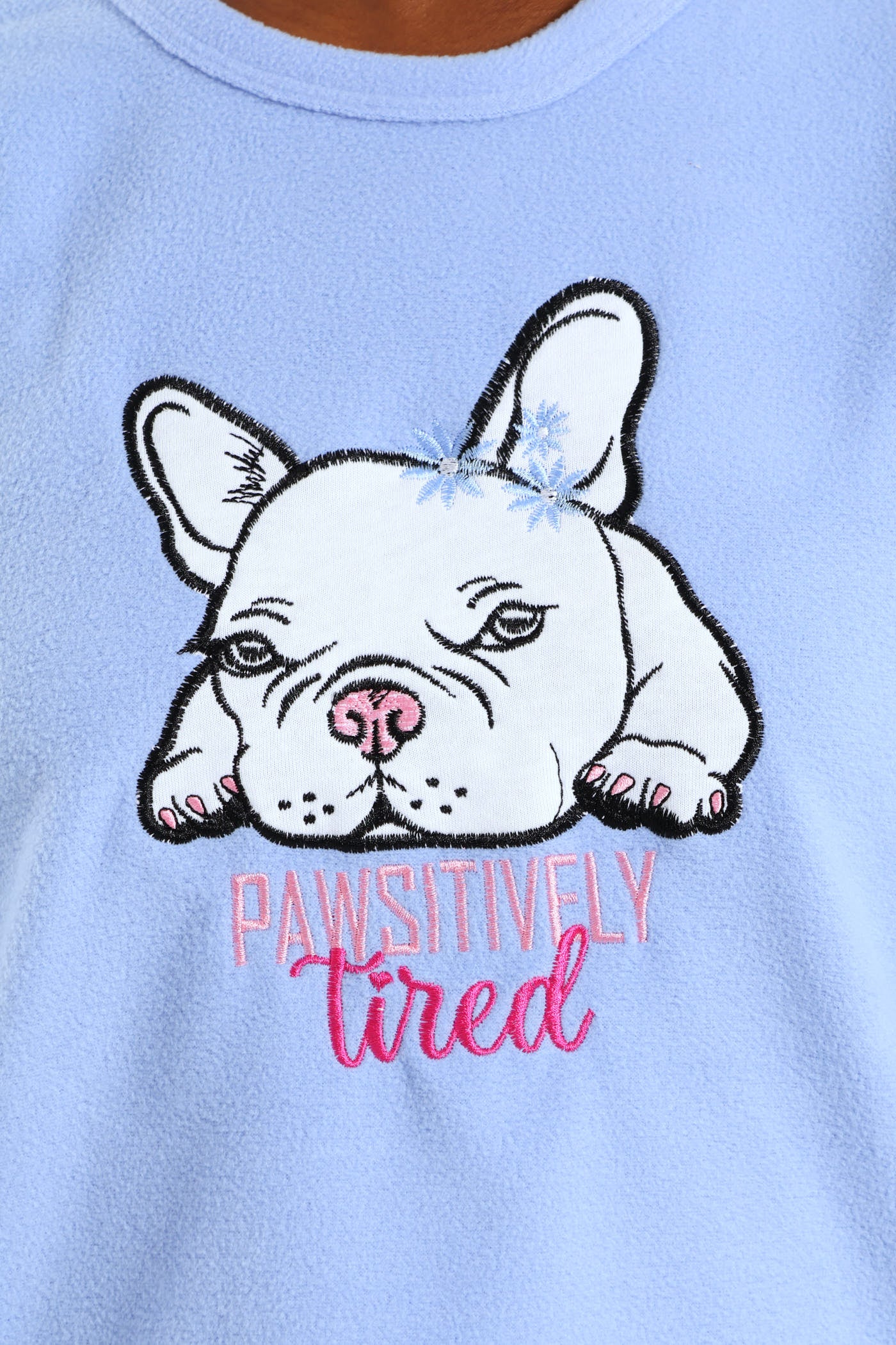 Girls Frenchie Applique Set - Blue - Image 2