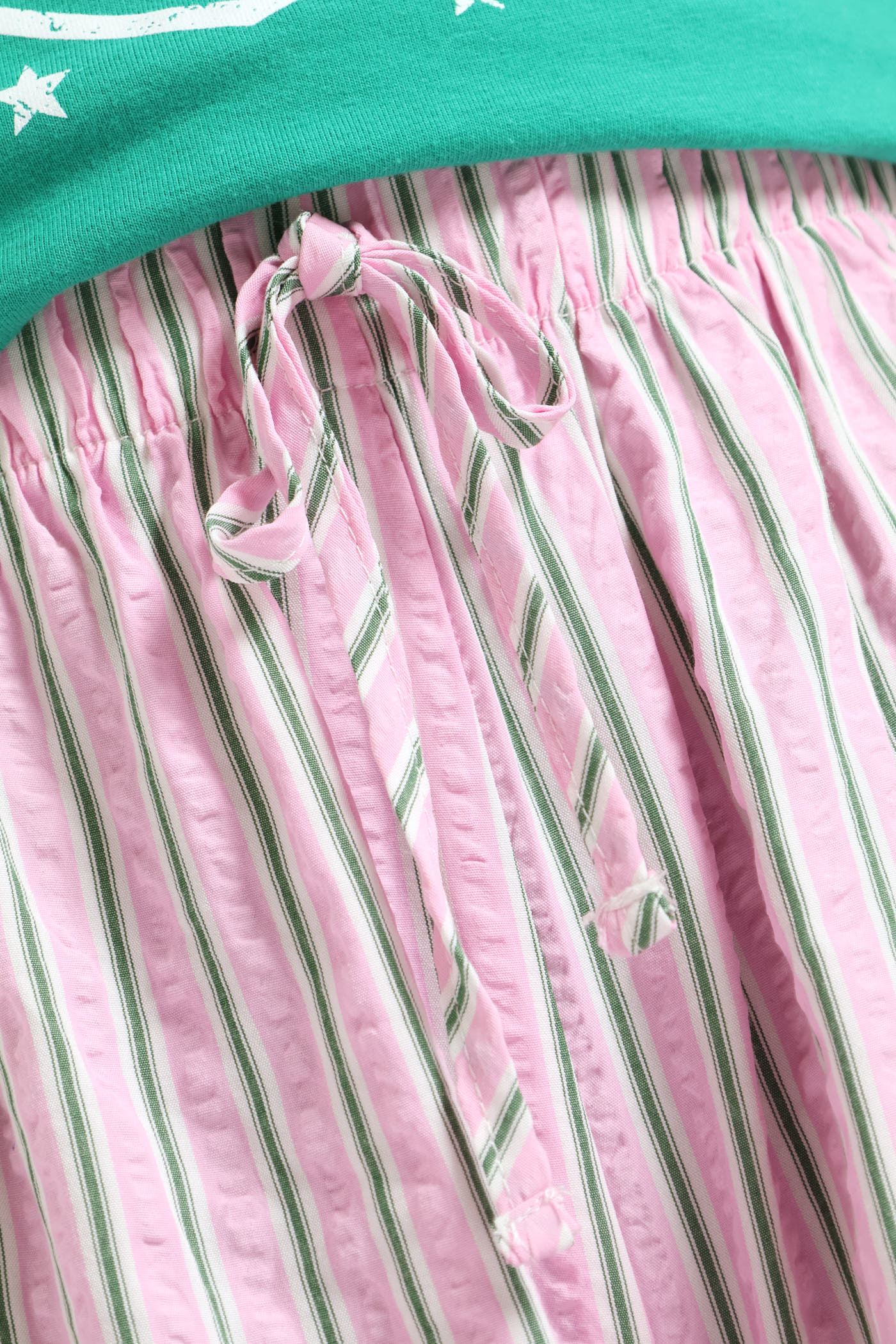 Girls Frill Hem Pull On Stripe Shorts - Pink - Image 5