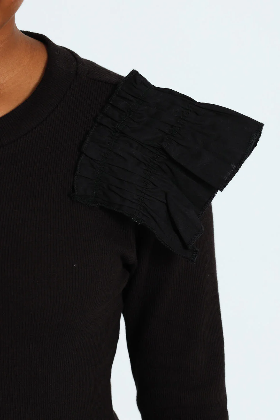 Girls Frilled Sleeve Bodysuit - Black - Image 2