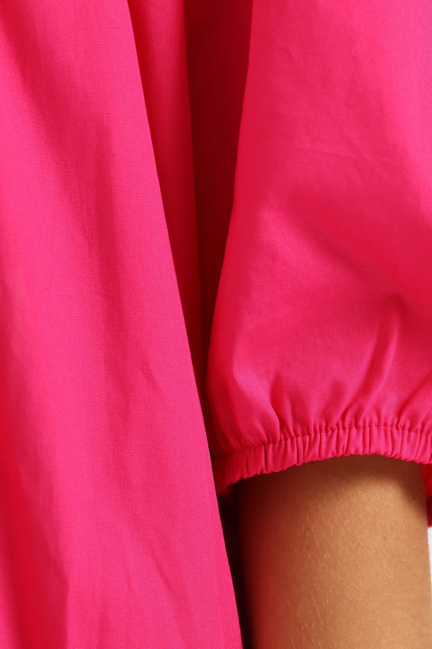 Girls Gauged Front Flare Poplin Dress - Cerise - Image 4