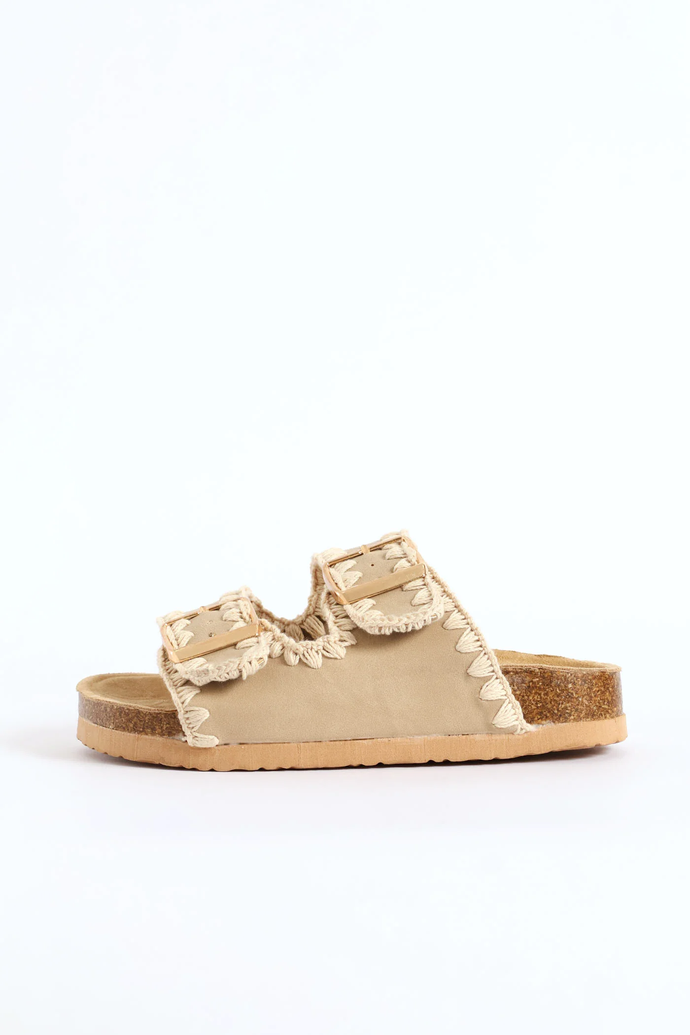 Girls Blanket Stitch Health Sandal - Taupe - Image 3