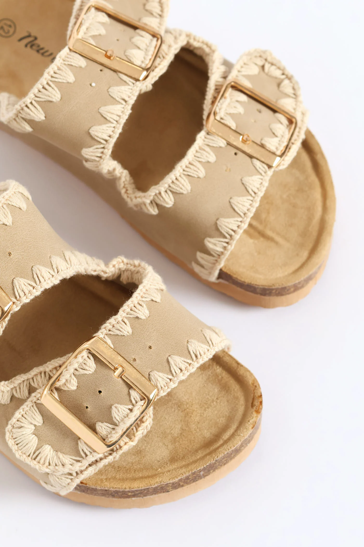 Girls Blanket Stitch Health Sandal - Taupe - Image 4