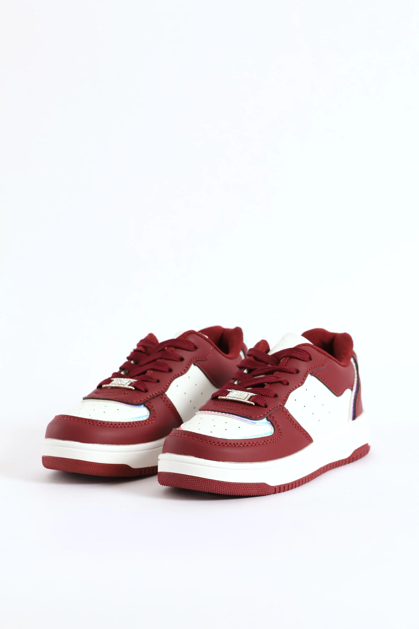 Girls Court Sneaker - Burgundy - Image 5