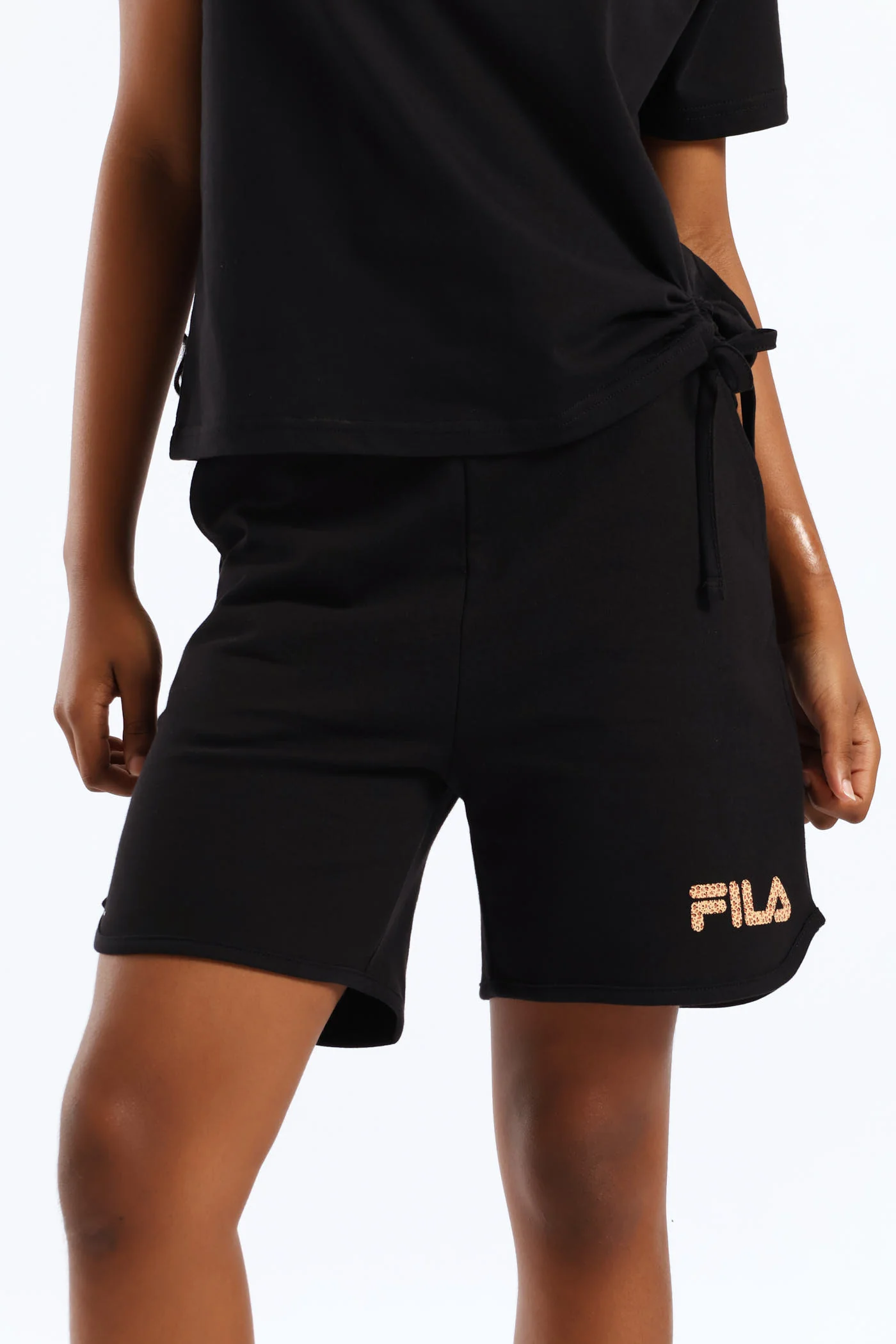 Girls Giulia Fleece Shorts - Black - Image 2