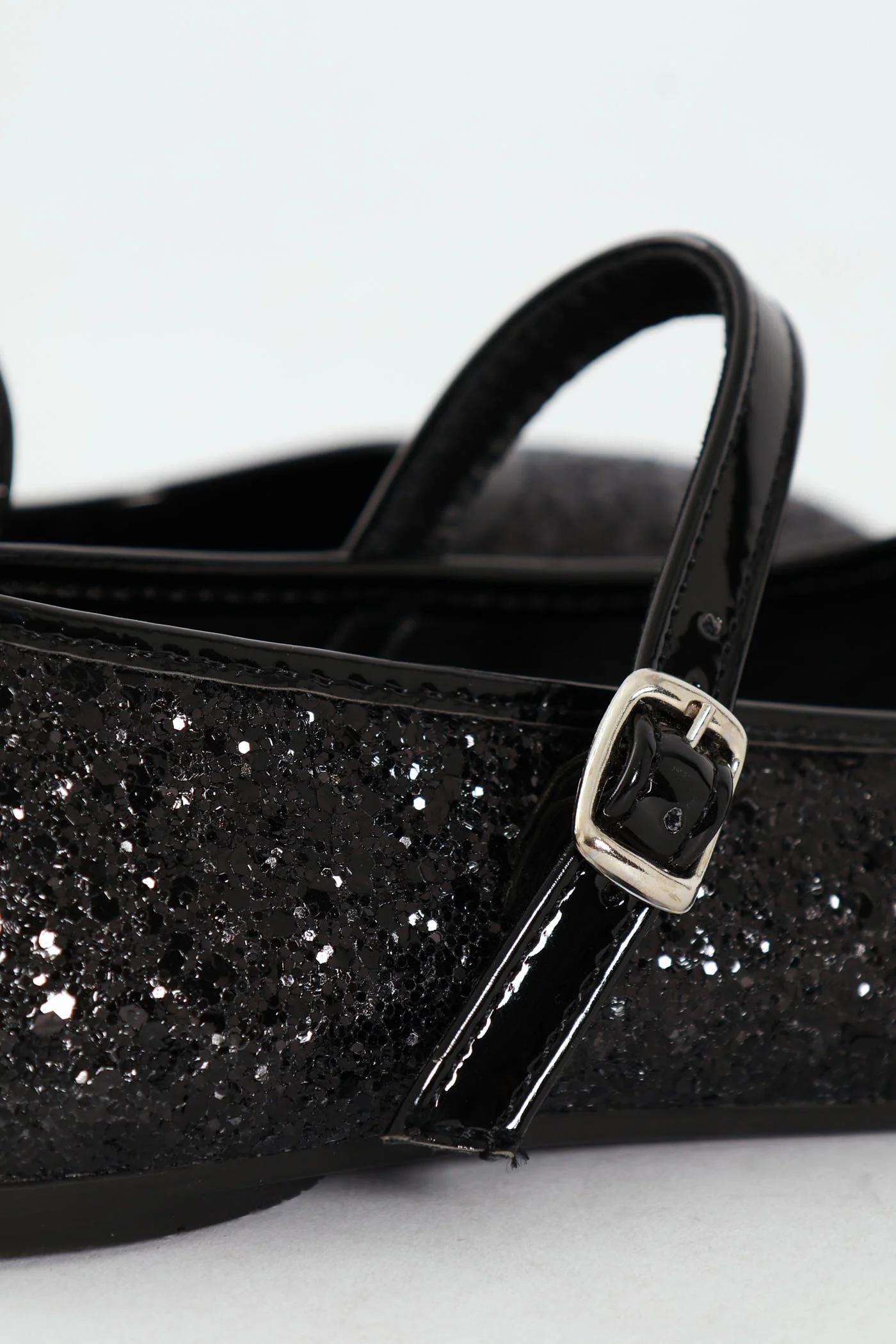 Girls Glitter Pump - Black - Image 2