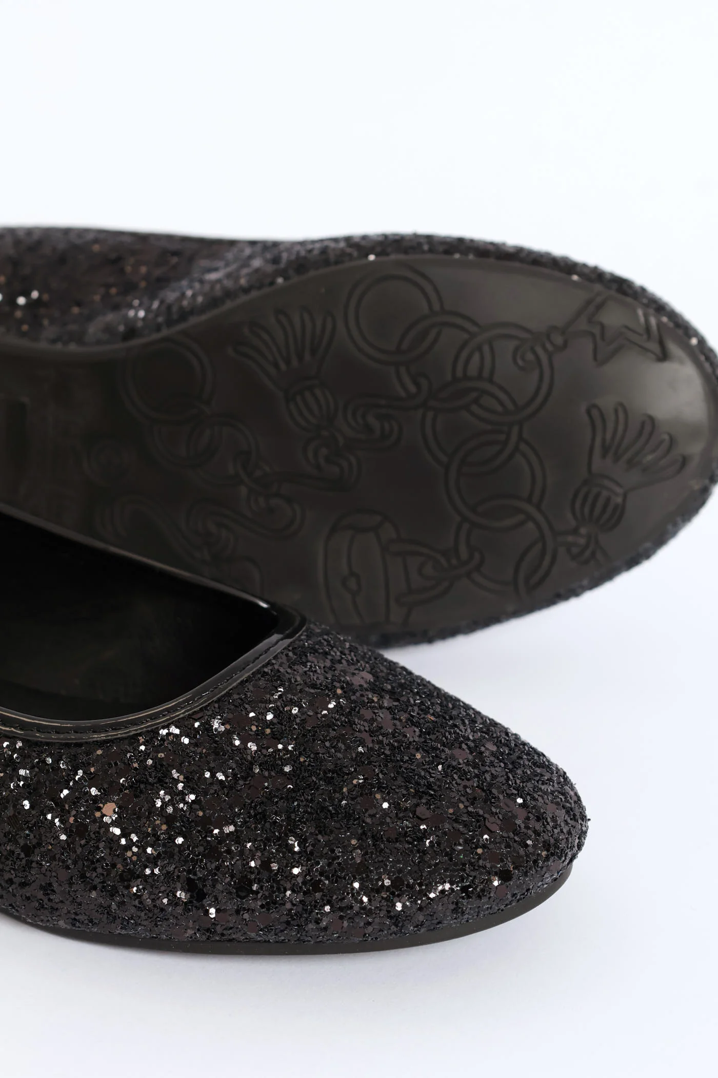 Girls Glitter Pump - Black - Image 2