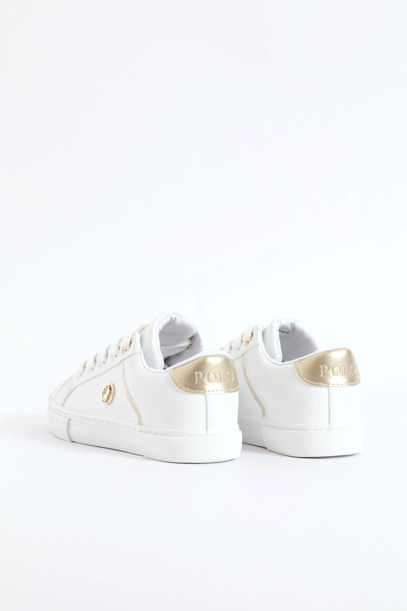 Girls Gold Trim Sneaker - White - Image 2