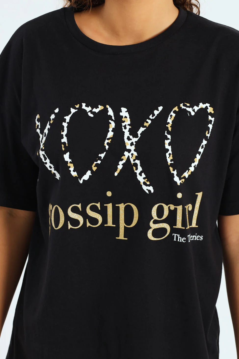 Girls Gossip Girl Oversized Tee - Black - Image 2