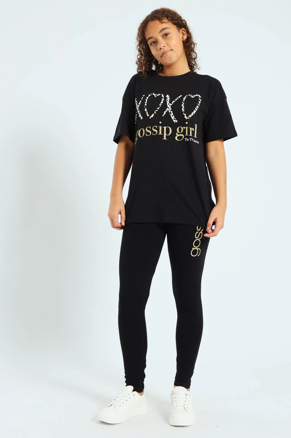 Girls Gossip Girl Oversized Tee - Black - Image 3
