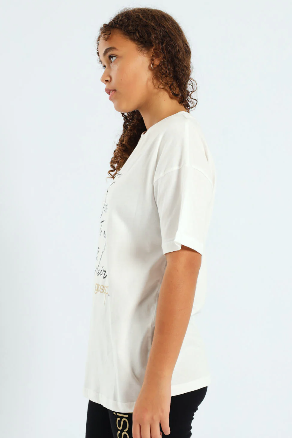 Girls Gossip Girl Oversized Tee - Cream - Image 2